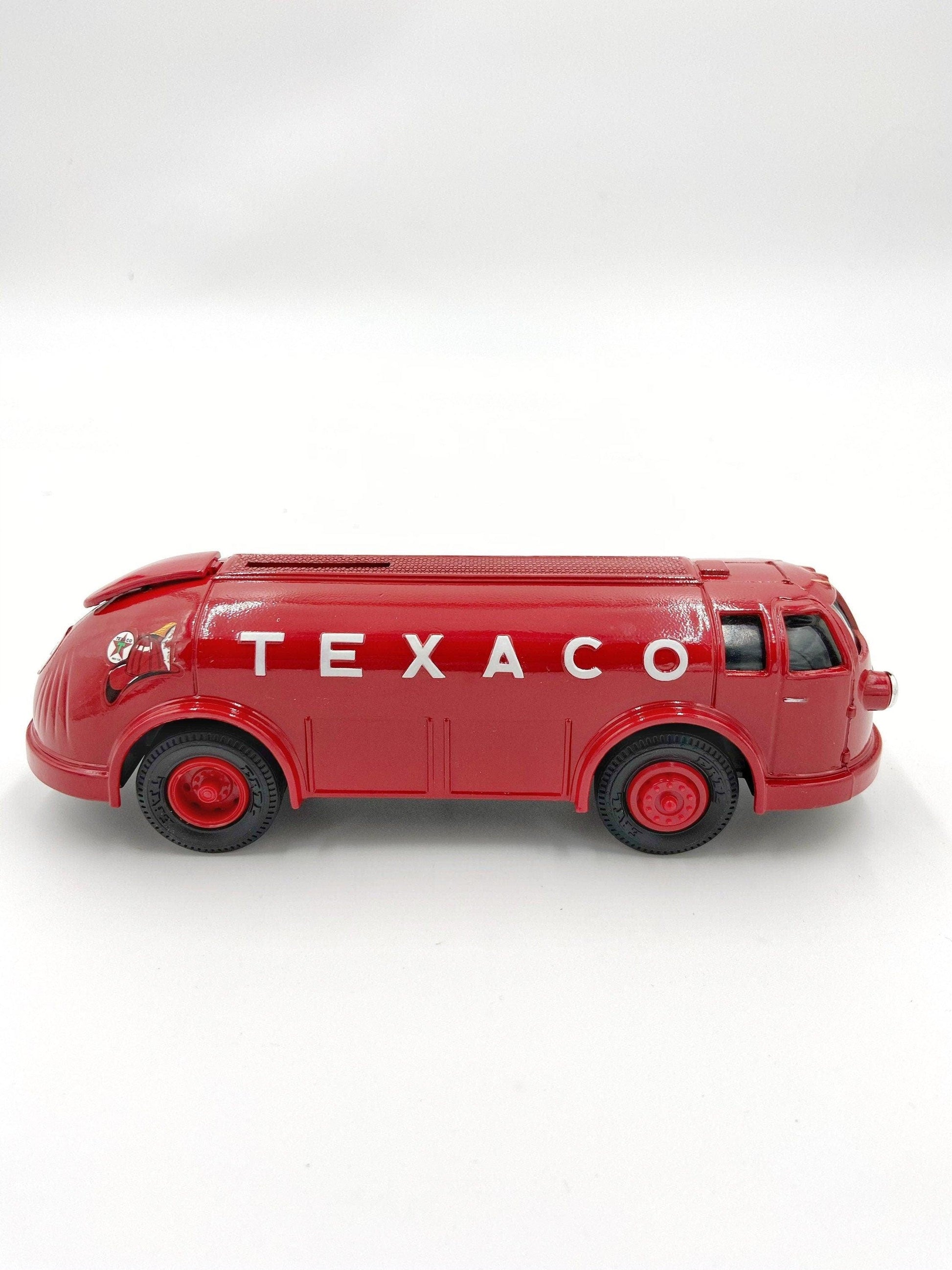 Texaco 1934 Diamond T Tanker Coin Bank, Limited Edition Collectible Series, Vintage Gas Station Memorabilia, Doodle Bug Bus -Located at Funkyhouse Vintage Antique Store, Weiser Idaho