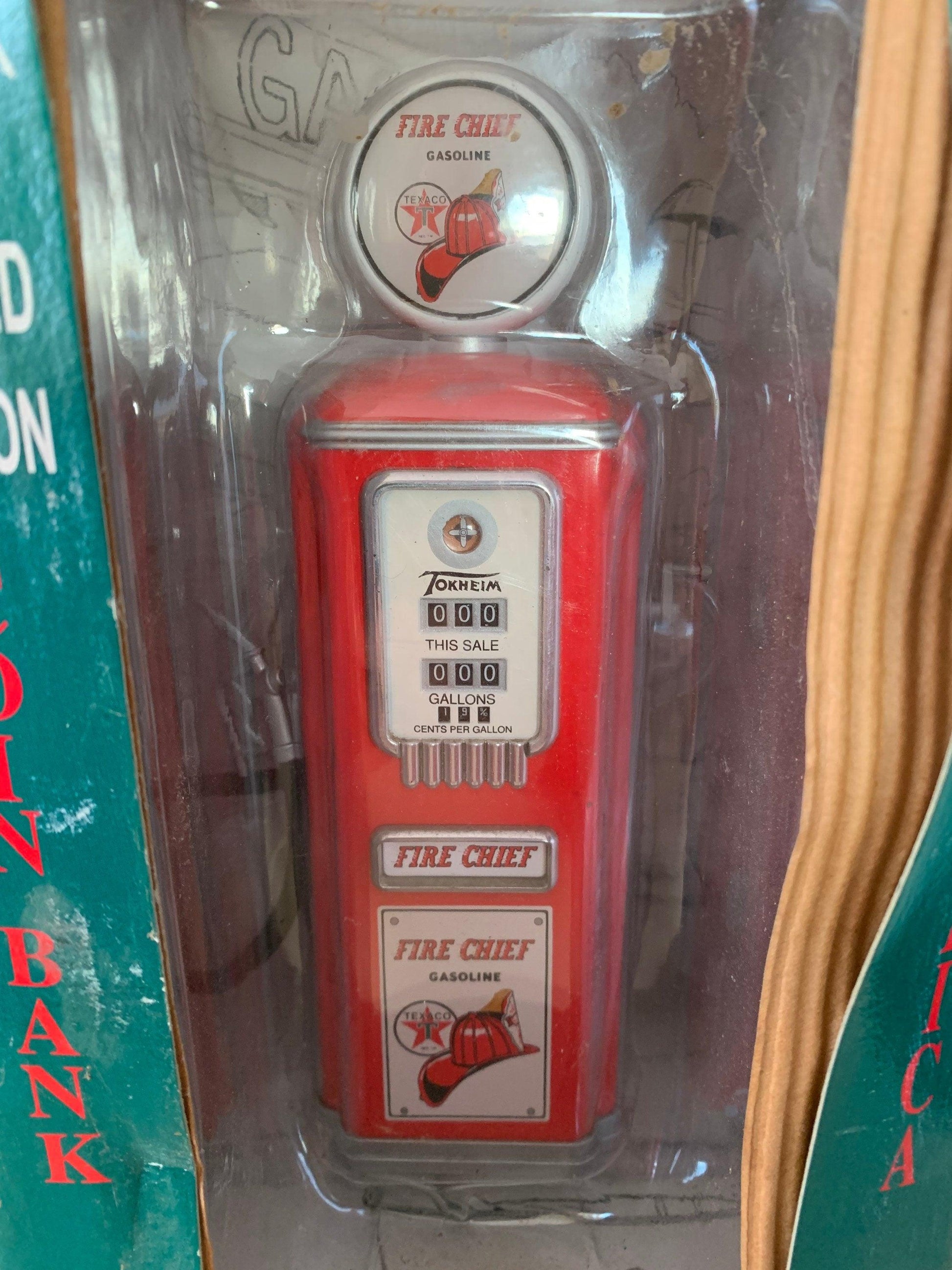 Texaco Fire Chief 1950 Tokheim Diecast Gas Pump Coin Bank, Limited Edition Collectible, Gas And Oil Memorabilia, Gas Station Classic Car -Located at Funkyhouse Vintage Antique Store, Weiser Idaho
