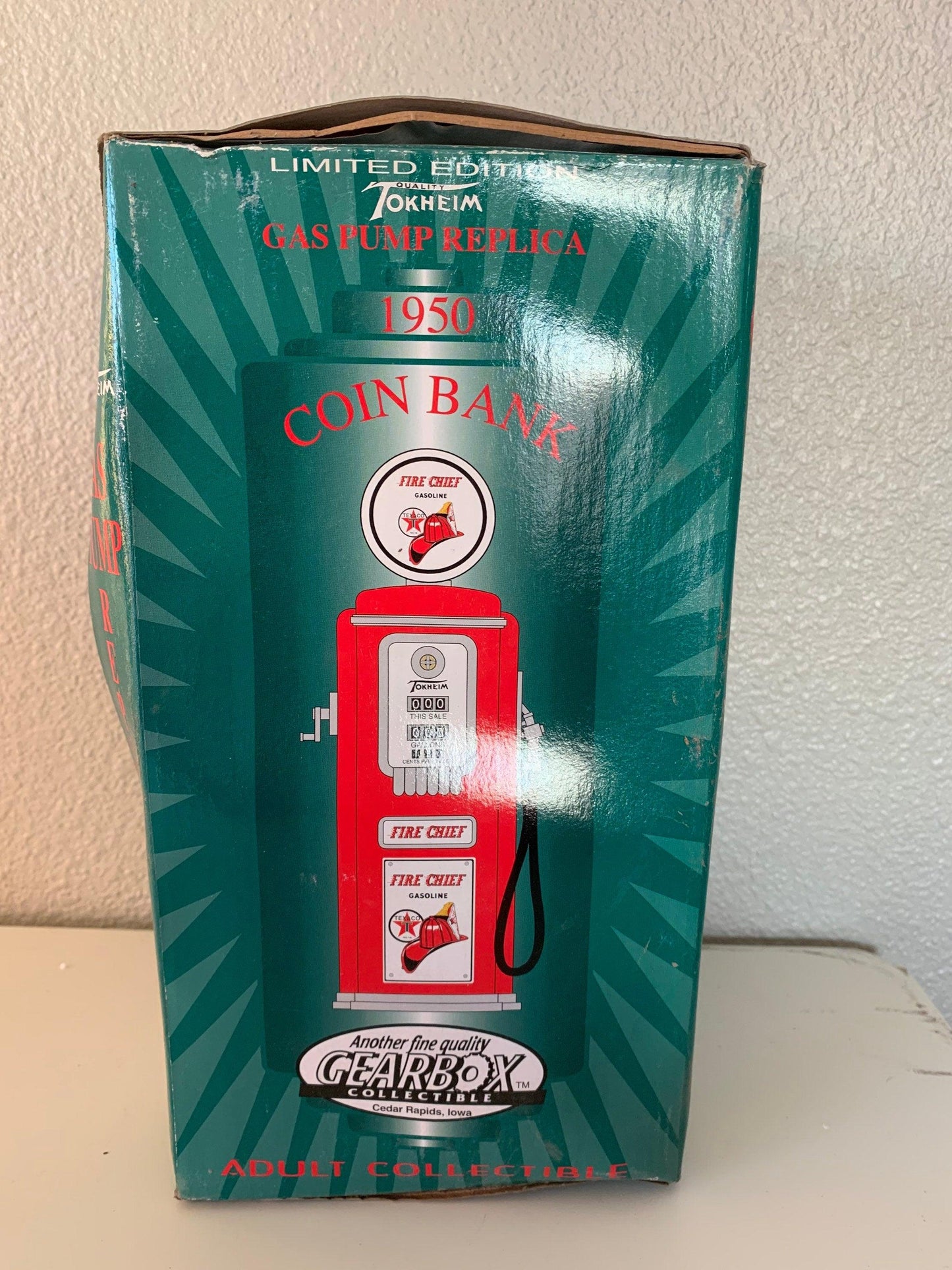 Texaco Fire Chief 1950 Tokheim Diecast Gas Pump Coin Bank, Limited Edition Collectible, Gas And Oil Memorabilia, Gas Station Classic Car -Located at Funkyhouse Vintage Antique Store, Weiser Idaho
