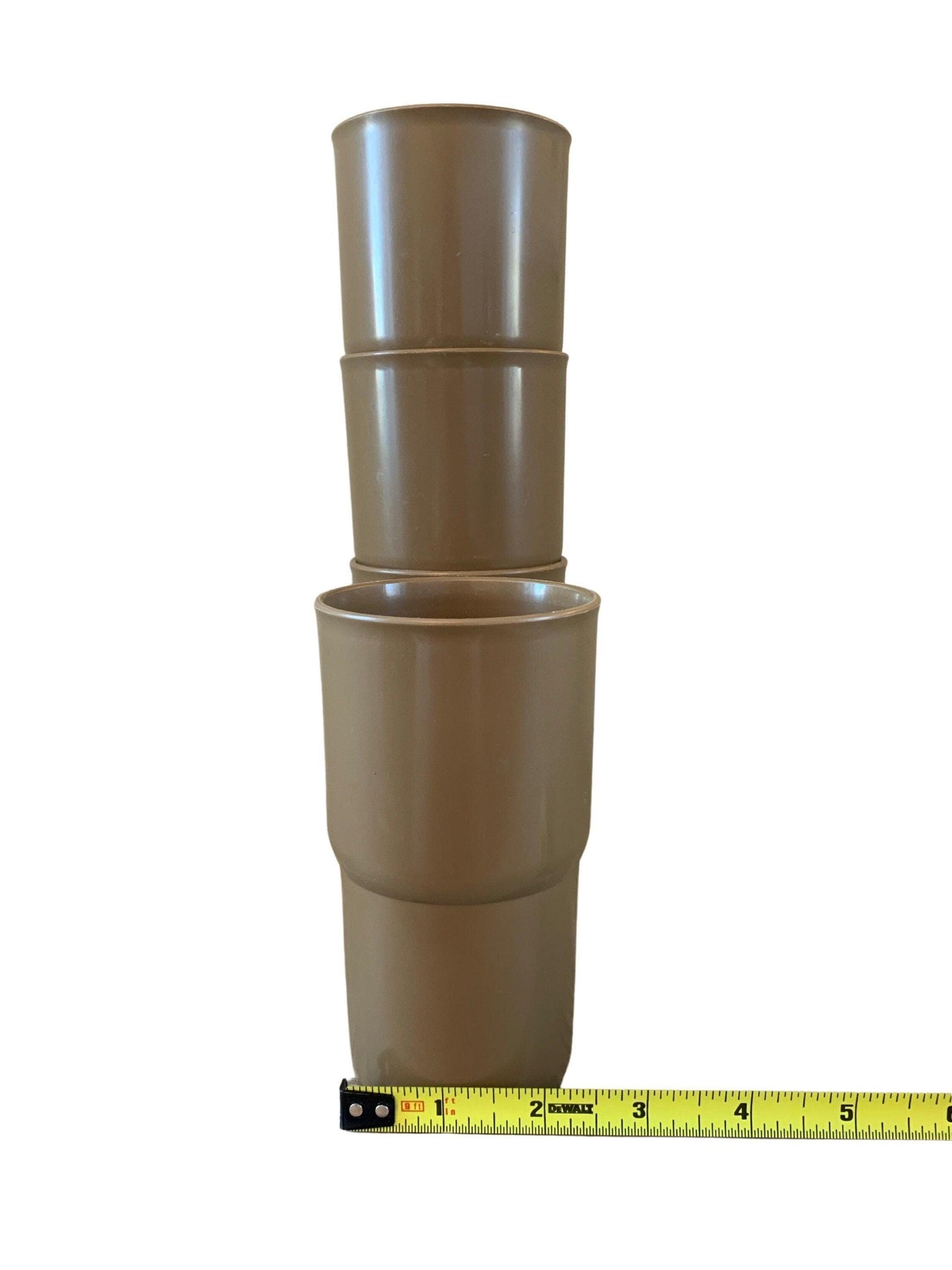 Tupperware Cups, Set of 4 Vintage Impressions Brown Tumblers, 12 Oz -Located at Funkyhouse Vintage Antique Store, Weiser Idaho
