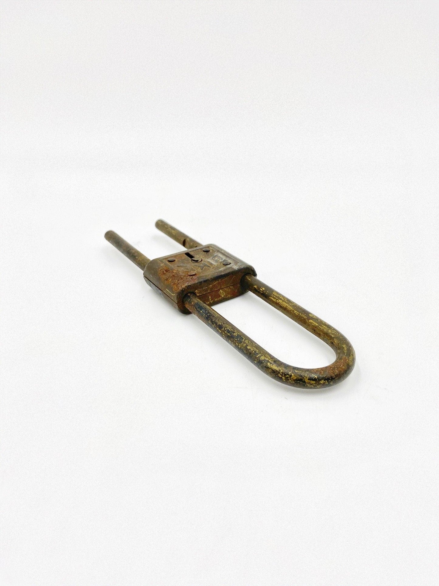 Vintage BIKE Brand Padlock, Rusty Old Home Decor, No Key, Country Farmhouse Decor, Primitive Knick Knacks, Lock No Key -Located at Funkyhouse Vintage Antique Store, Weiser Idaho