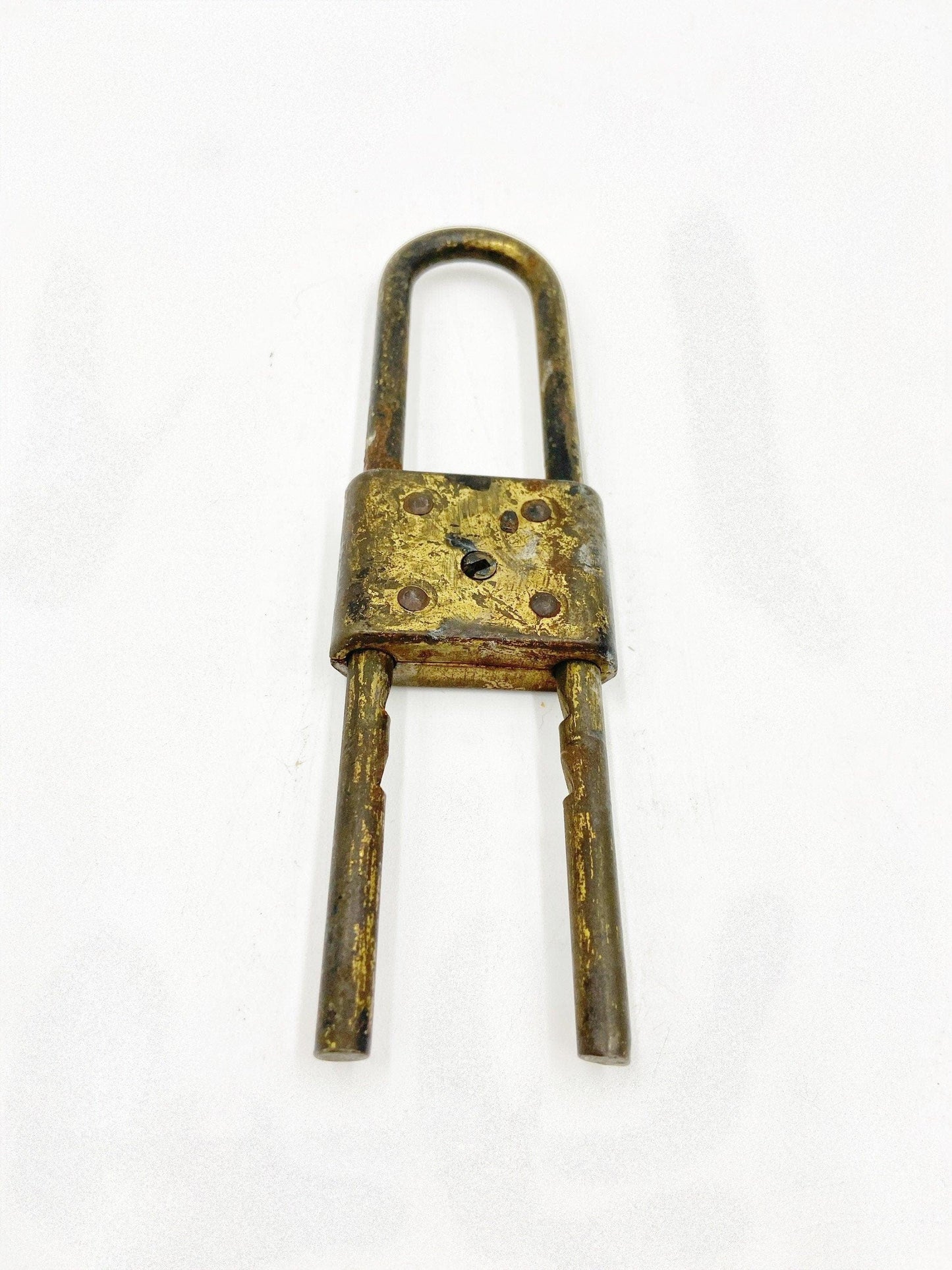 Vintage BIKE Brand Padlock, Rusty Old Home Decor, No Key, Country Farmhouse Decor, Primitive Knick Knacks, Lock No Key -Located at Funkyhouse Vintage Antique Store, Weiser Idaho