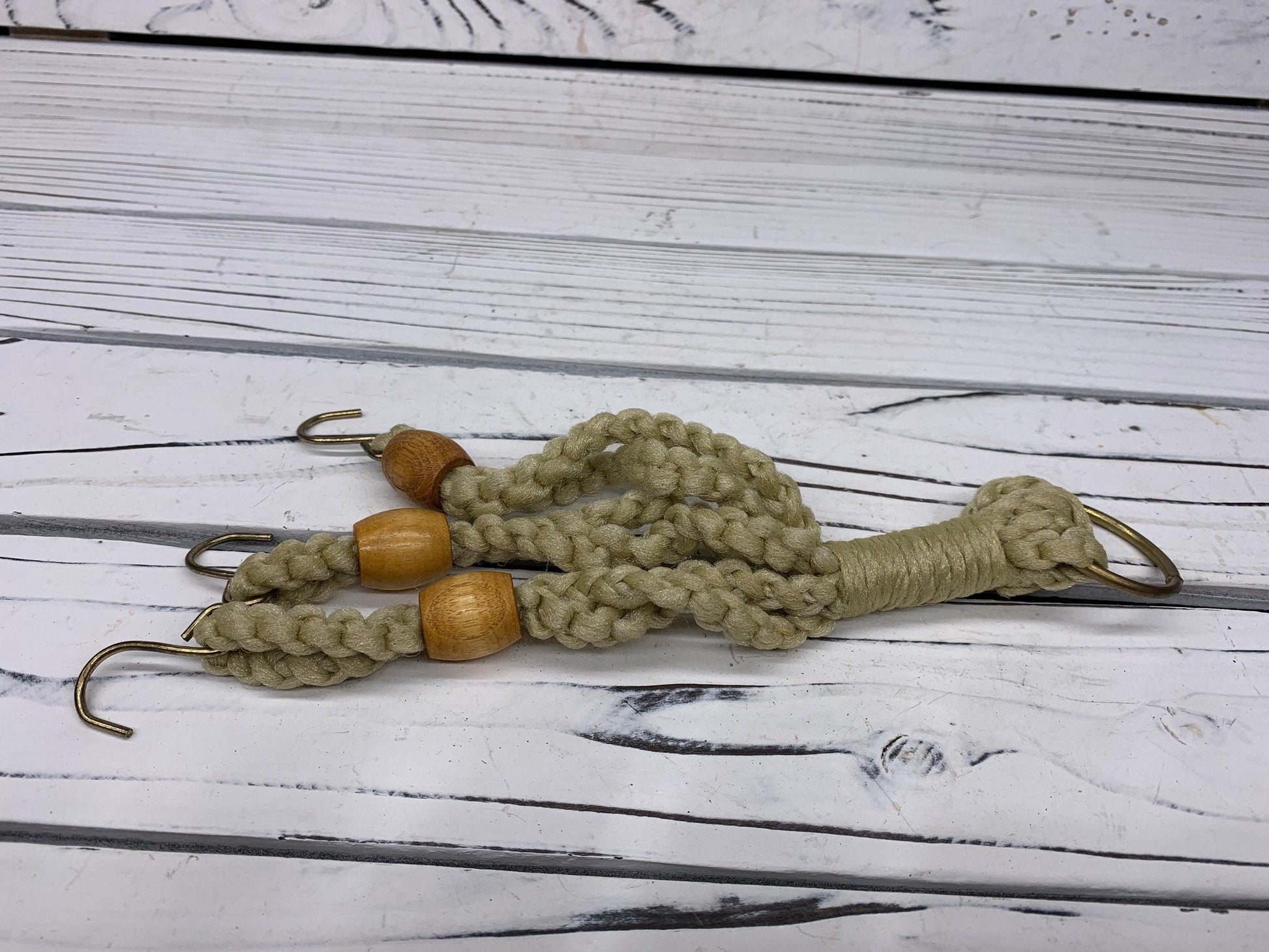 Vintage Braided Plant Holder, Potted Plant Hanger, Hippie Bohemian Retro Decor -Located at Funkyhouse Vintage Antique Store, Weiser Idaho