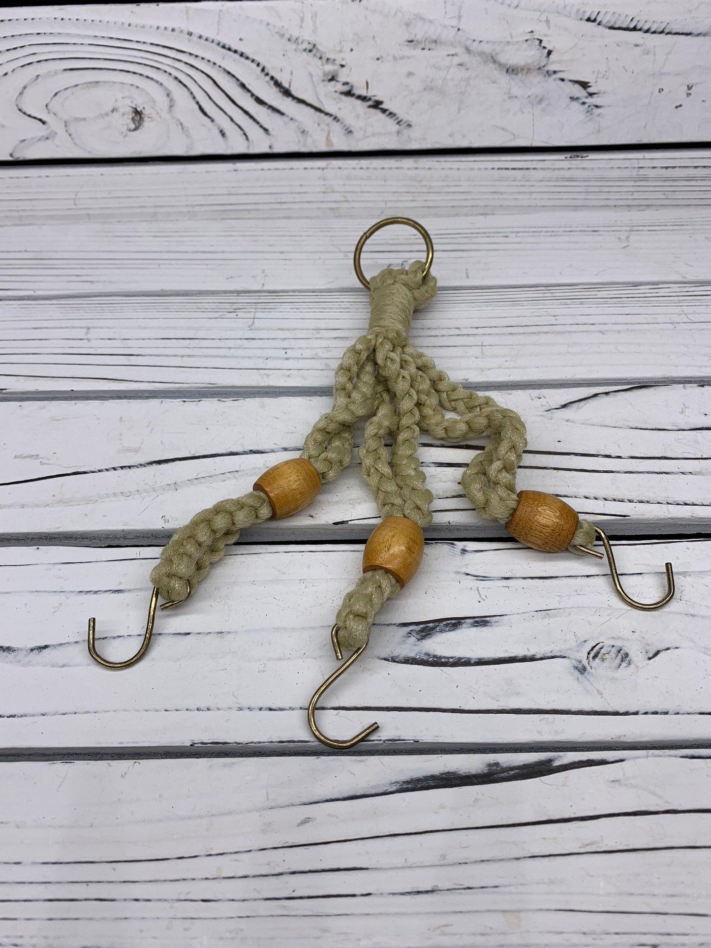 Vintage Braided Plant Holder, Potted Plant Hanger, Hippie Bohemian Retro Decor -Located at Funkyhouse Vintage Antique Store, Weiser Idaho
