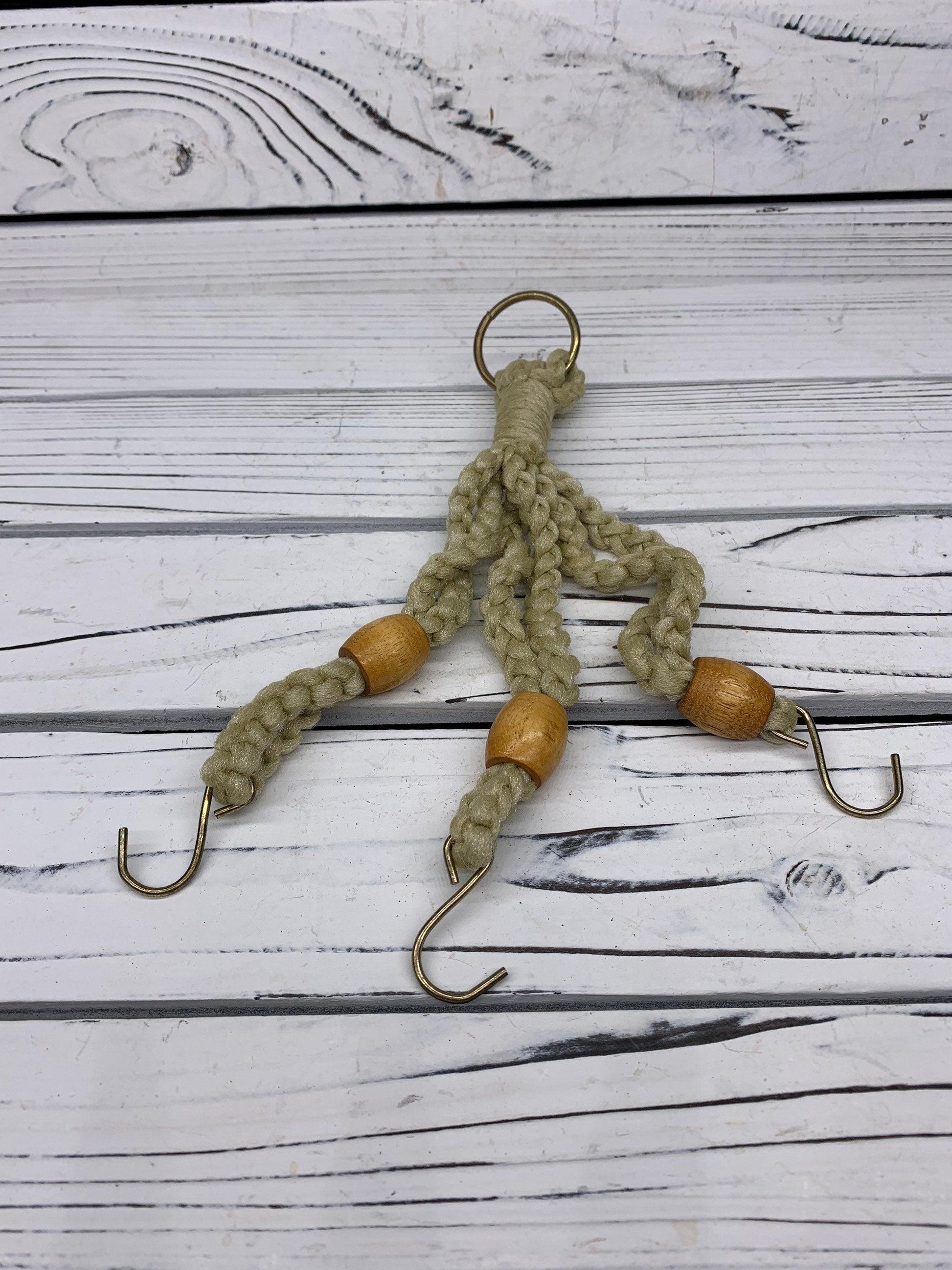 Vintage Braided Plant Holder, Potted Plant Hanger, Hippie Bohemian Retro Decor -Located at Funkyhouse Vintage Antique Store, Weiser Idaho
