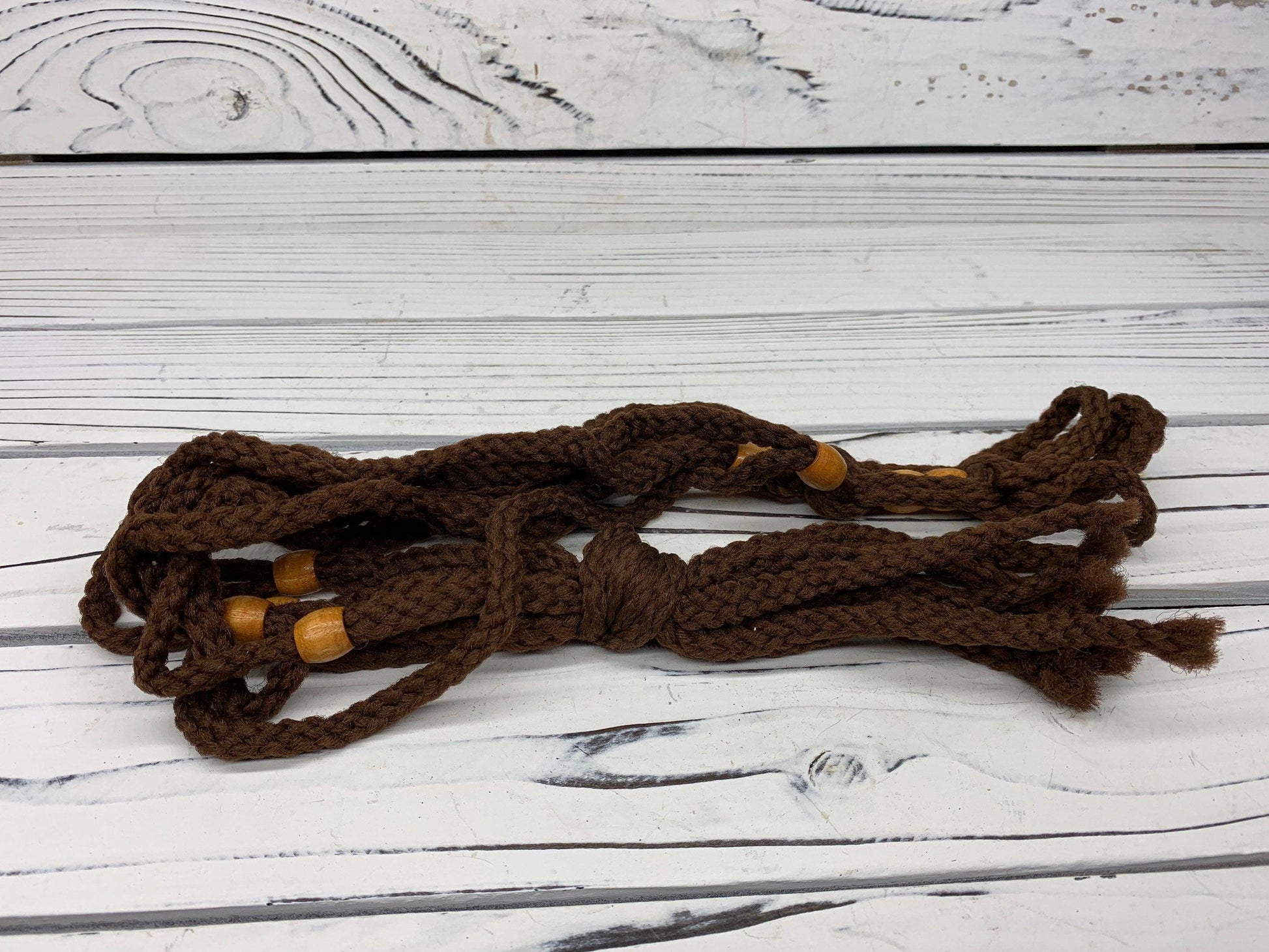 Vintage Braided Plant Holder, Potted Plant Hanger, Hippie Bohemian Style, 1960s Retro Decor -Located at Funkyhouse Vintage Antique Store, Weiser Idaho