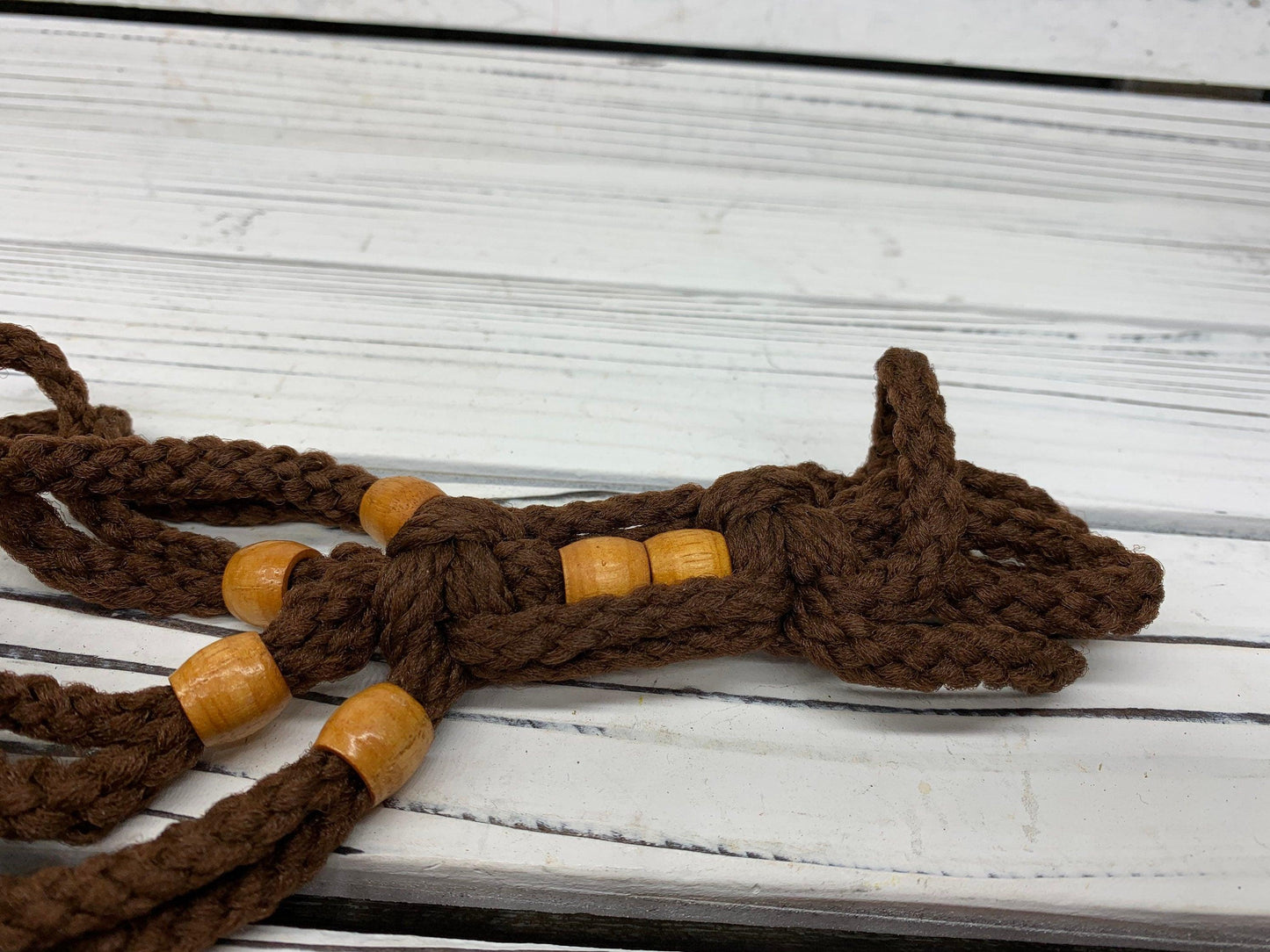 Vintage Braided Plant Holder, Potted Plant Hanger, Hippie Bohemian Style, 1960s Retro Decor -Located at Funkyhouse Vintage Antique Store, Weiser Idaho