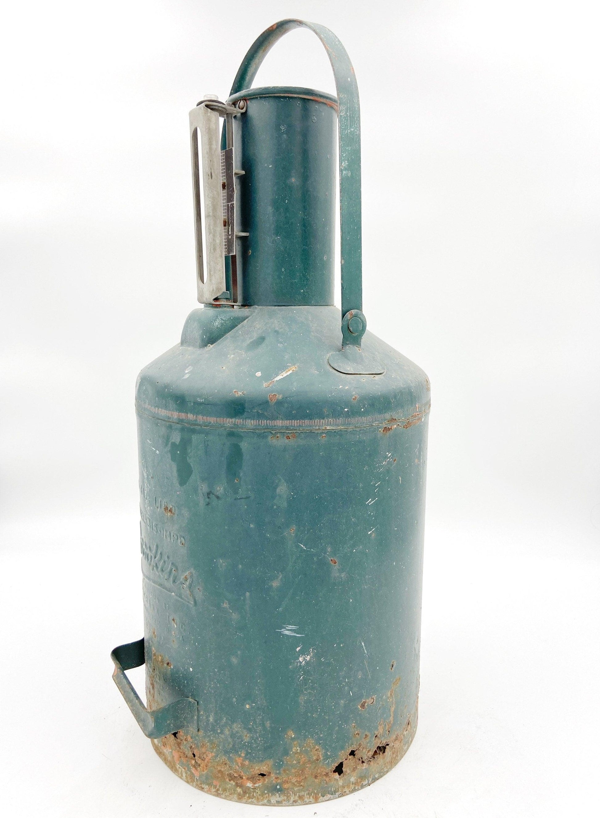 Vintage BROOKINS Service Gas Station Calibration Test Measure 5 Gal. Metal Can, Gift for Him, Man Gift -Located at Funkyhouse Vintage Antique Store, Weiser Idaho