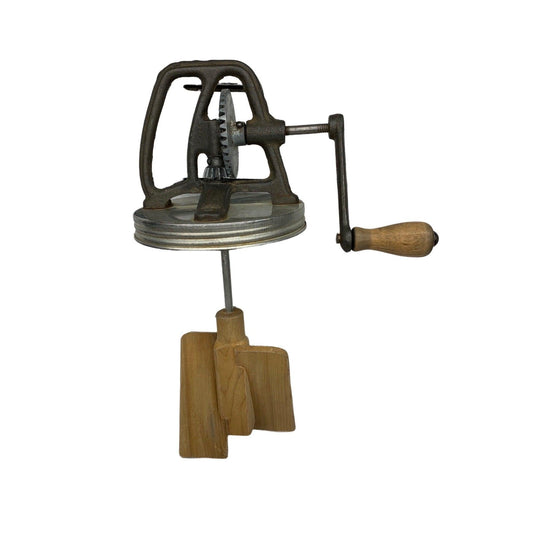 Vintage Butter Churn Top, Geared Butter Churn Handle With Paddle -Located at Funkyhouse Vintage Antique Store, Weiser Idaho