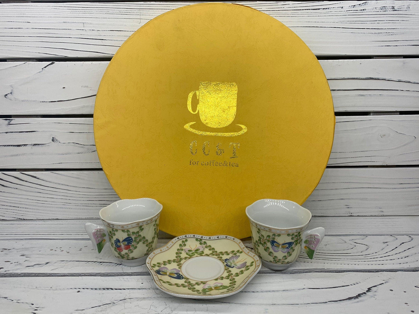 Vintage CC&T Butterfly Tea Cup And Saucer Set, Coffee Cups For Serving, Tea Set China -Located at Funkyhouse Vintage Antique Store, Weiser Idaho