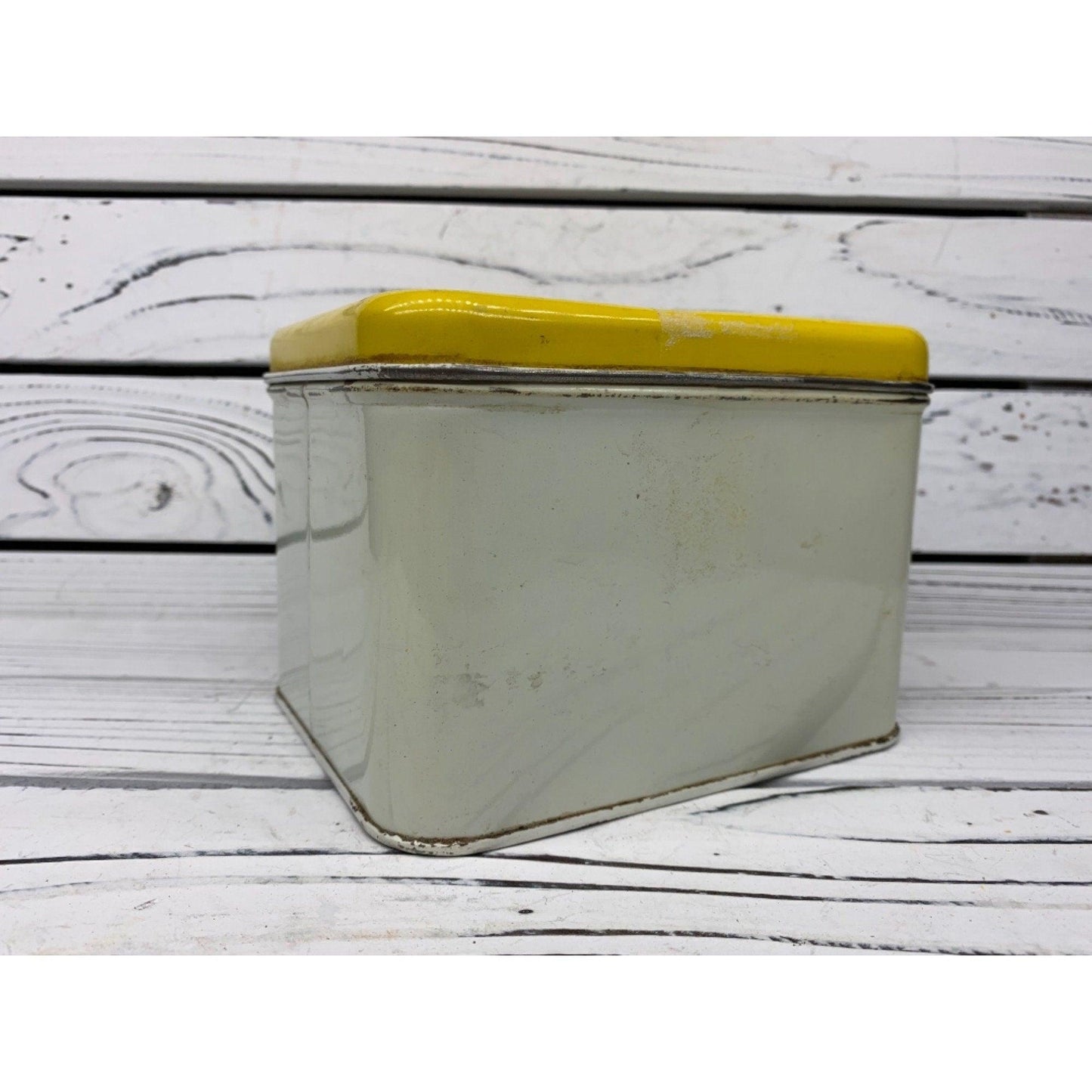Vintage Cheinco Coffee Canister, Tin Metal Canister With Spice Of Life Pattern -Located at Funkyhouse Vintage Antique Store, Weiser Idaho