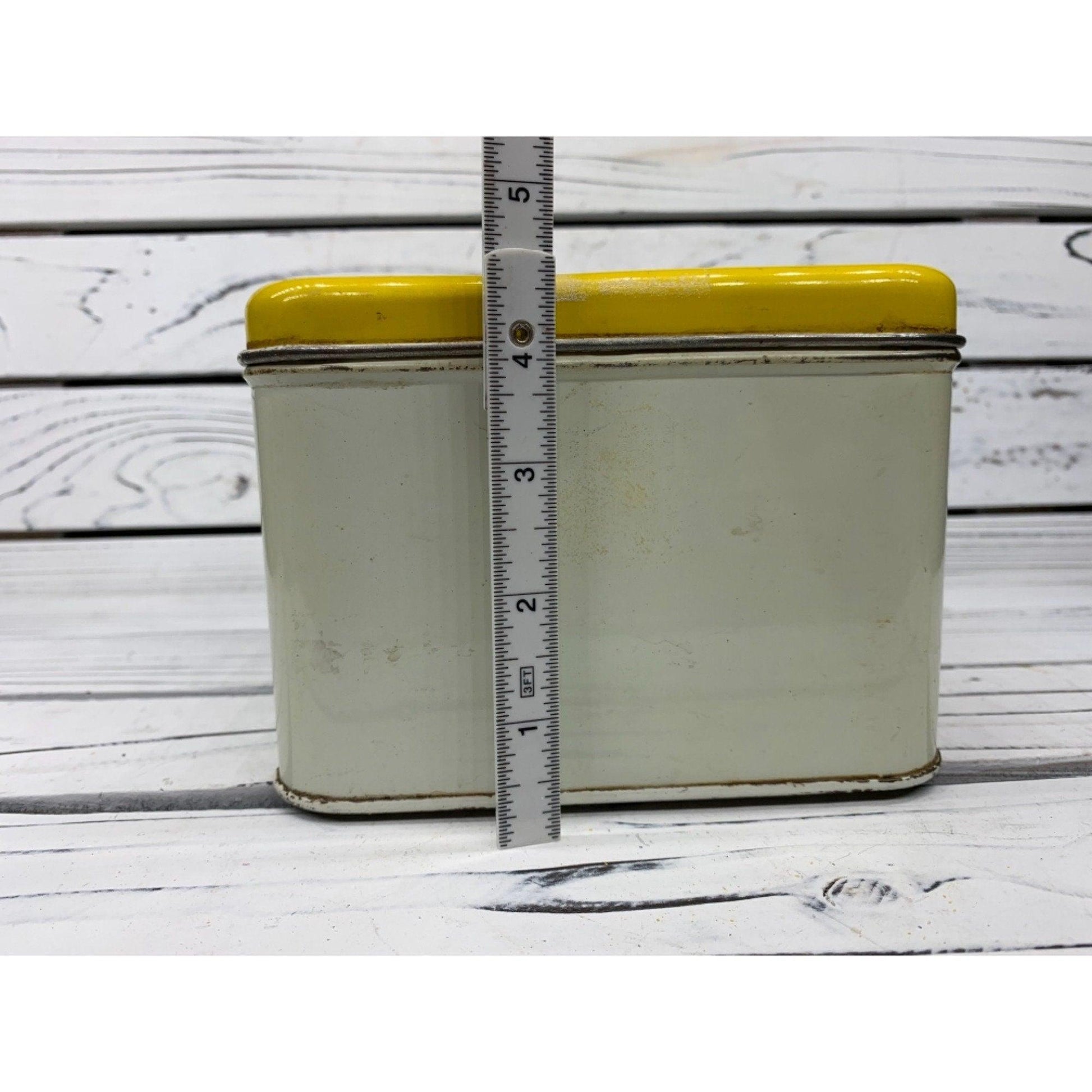 Vintage Cheinco Coffee Canister, Tin Metal Canister With Spice Of Life Pattern -Located at Funkyhouse Vintage Antique Store, Weiser Idaho