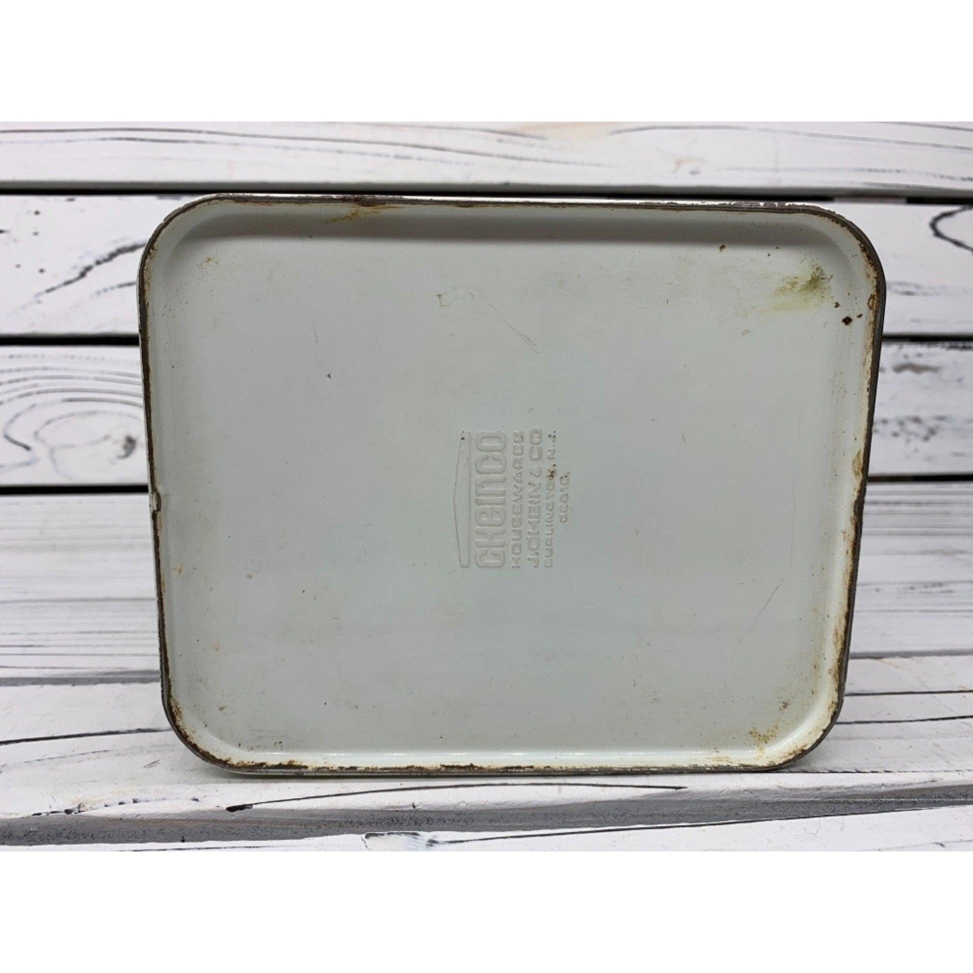 Vintage Cheinco Coffee Canister, Tin Metal Canister With Spice Of Life Pattern -Located at Funkyhouse Vintage Antique Store, Weiser Idaho
