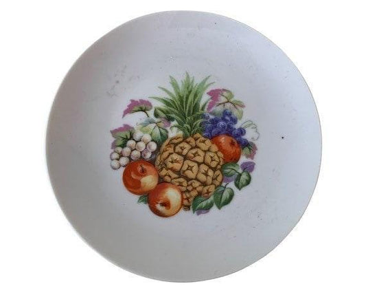 Vintage China Plate, Hand Painted With Fruit Design In Center, Vintage Porcelain Bread Plate -Located at Funkyhouse Vintage Antique Store, Weiser Idaho