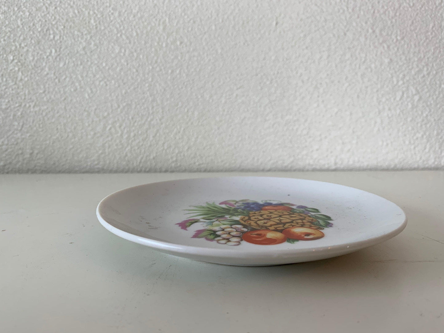 Vintage China Plate, Hand Painted With Fruit Design In Center, Vintage Porcelain Bread Plate -Located at Funkyhouse Vintage Antique Store, Weiser Idaho