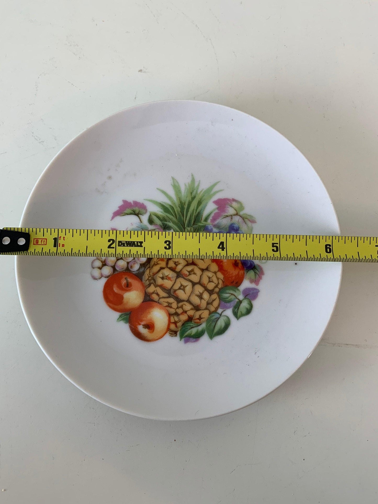 Vintage China Plate, Hand Painted With Fruit Design In Center, Vintage Porcelain Bread Plate -Located at Funkyhouse Vintage Antique Store, Weiser Idaho