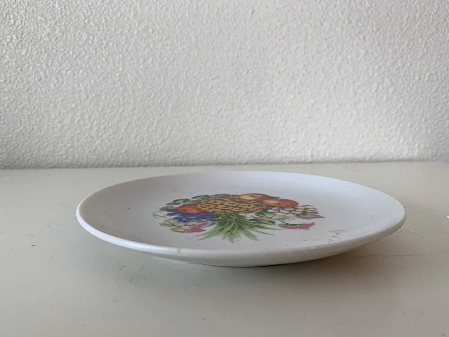 Vintage China Plate, Hand Painted With Fruit Design In Center, Vintage Porcelain Bread Plate -Located at Funkyhouse Vintage Antique Store, Weiser Idaho