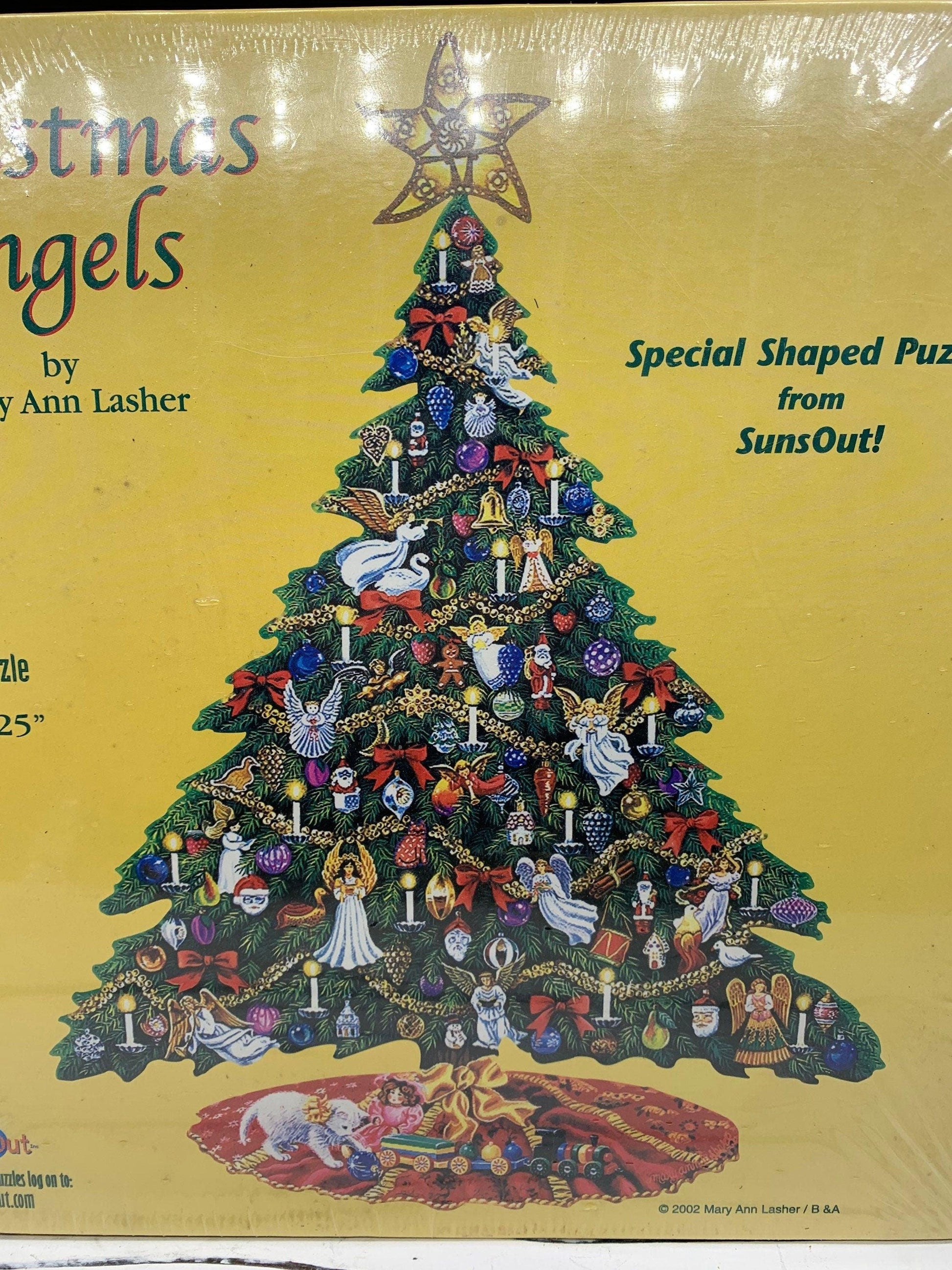 Vintage Christmas Angels Puzzle by Mary Ann Lasher, New In Box SEALED, 1000 Jigsaw Puzzle -Located at Funkyhouse Vintage Antique Store, Weiser Idaho