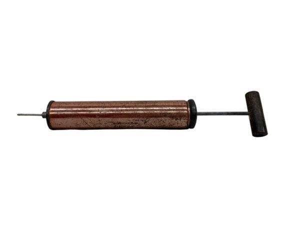 Vintage Copper Air Pump With Wood Handle, Antique Manual Pump, Industrial Dark Academia Decor, Man Cave or Garage -Located at Funkyhouse Vintage Antique Store, Weiser Idaho