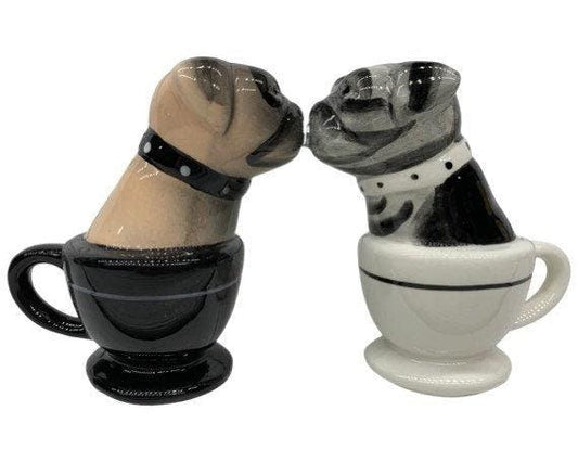 Vintage Dog Salt And Pepper Shakers, Magnetic Attractives Ceramic Salt & Pepper Shaker -Located at Funkyhouse Vintage Antique Store, Weiser Idaho