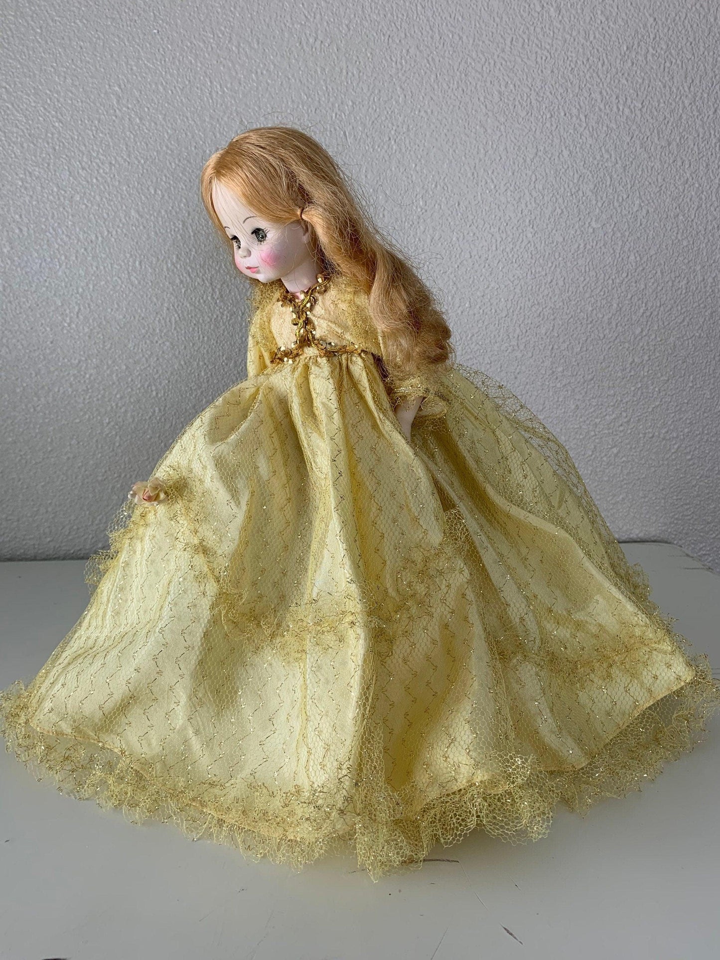 Vintage Doll, Madame Alexander "Sleeping Beauty" with Blonde Hair and Yellow Dress -Located at Funkyhouse Vintage Antique Store, Weiser Idaho