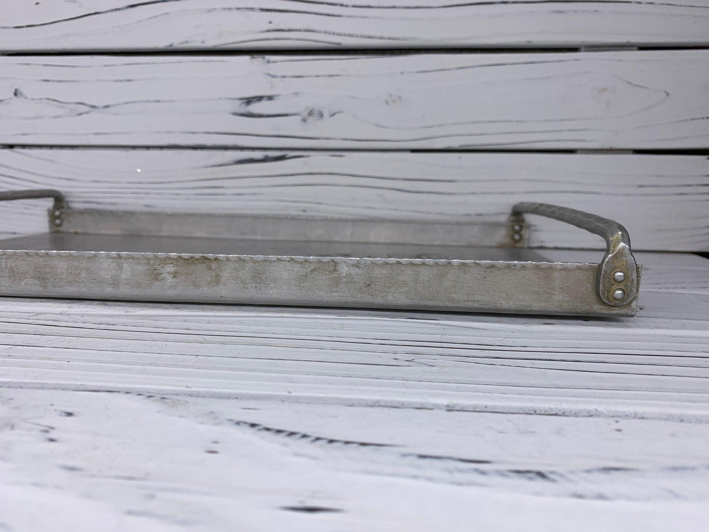 Vintage Everlast Hand Forged Aluminum Tray, Decorative Flower Design -Located at Funkyhouse Vintage Antique Store, Weiser Idaho