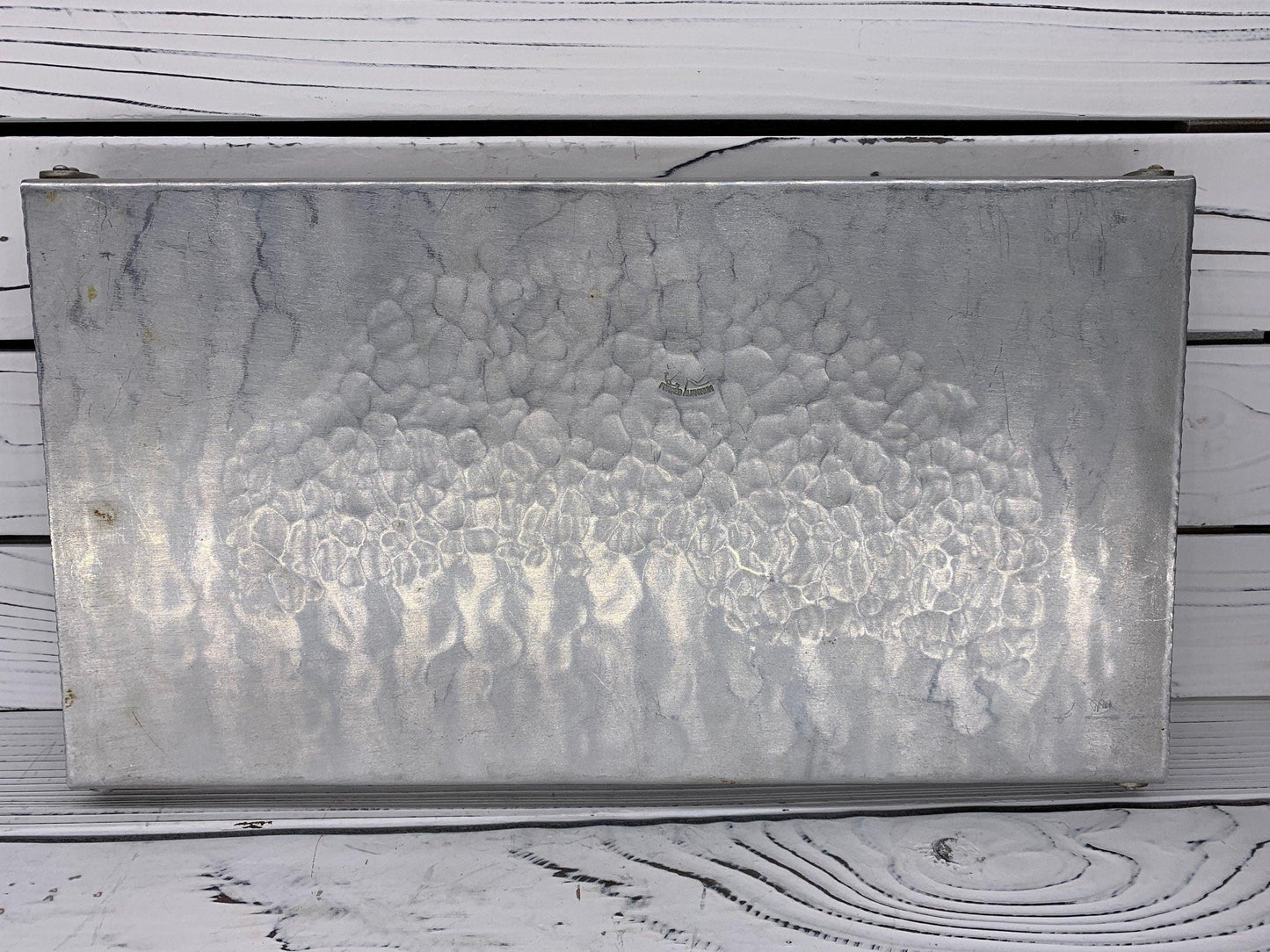 Vintage Everlast Hand Forged Aluminum Tray, Decorative Flower Design -Located at Funkyhouse Vintage Antique Store, Weiser Idaho