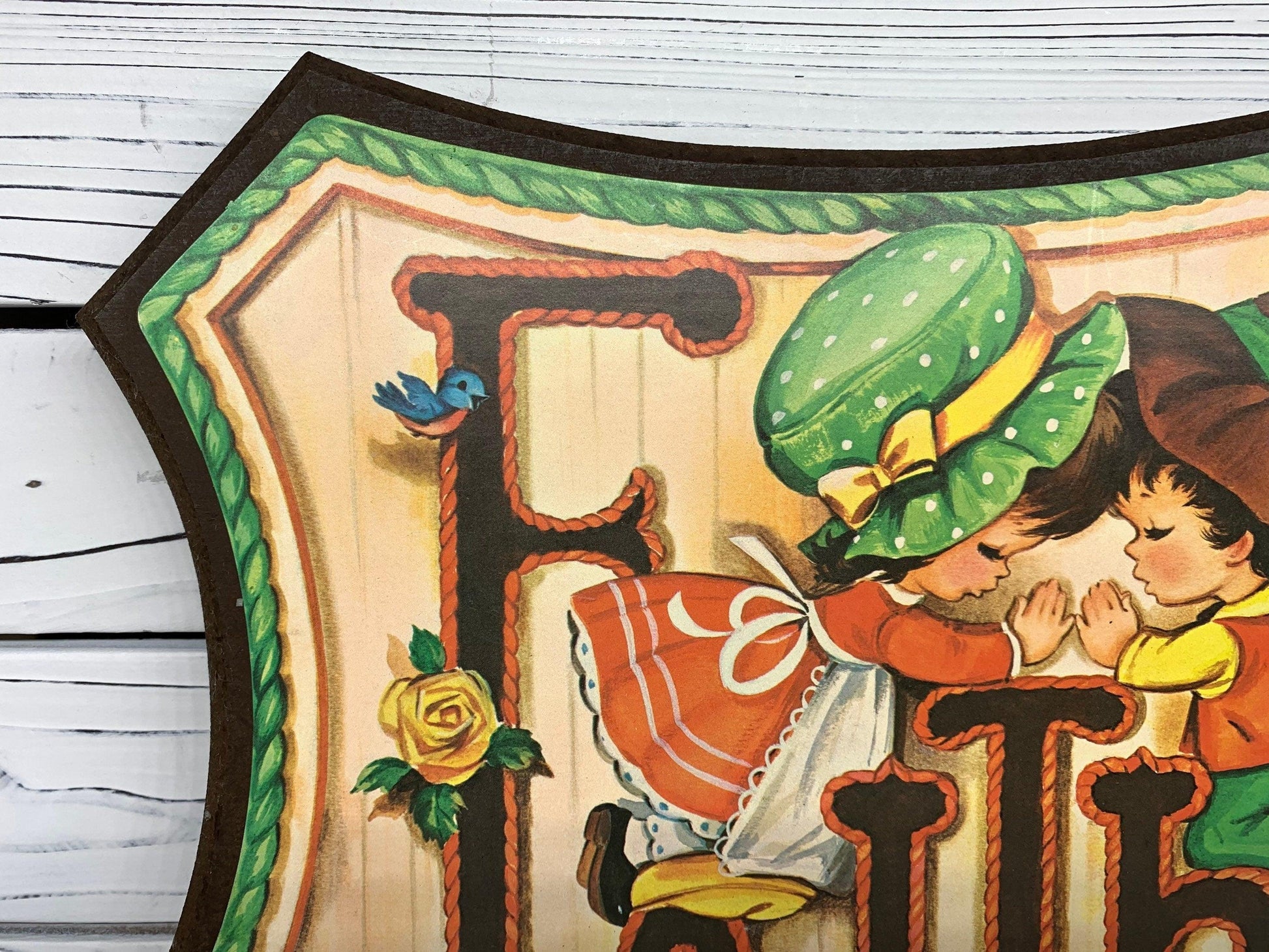 Vintage Faith Sign, Pressed Wood Wall Art, 1970s Farmhouse Country Decor -Located at Funkyhouse Vintage Antique Store, Weiser Idaho