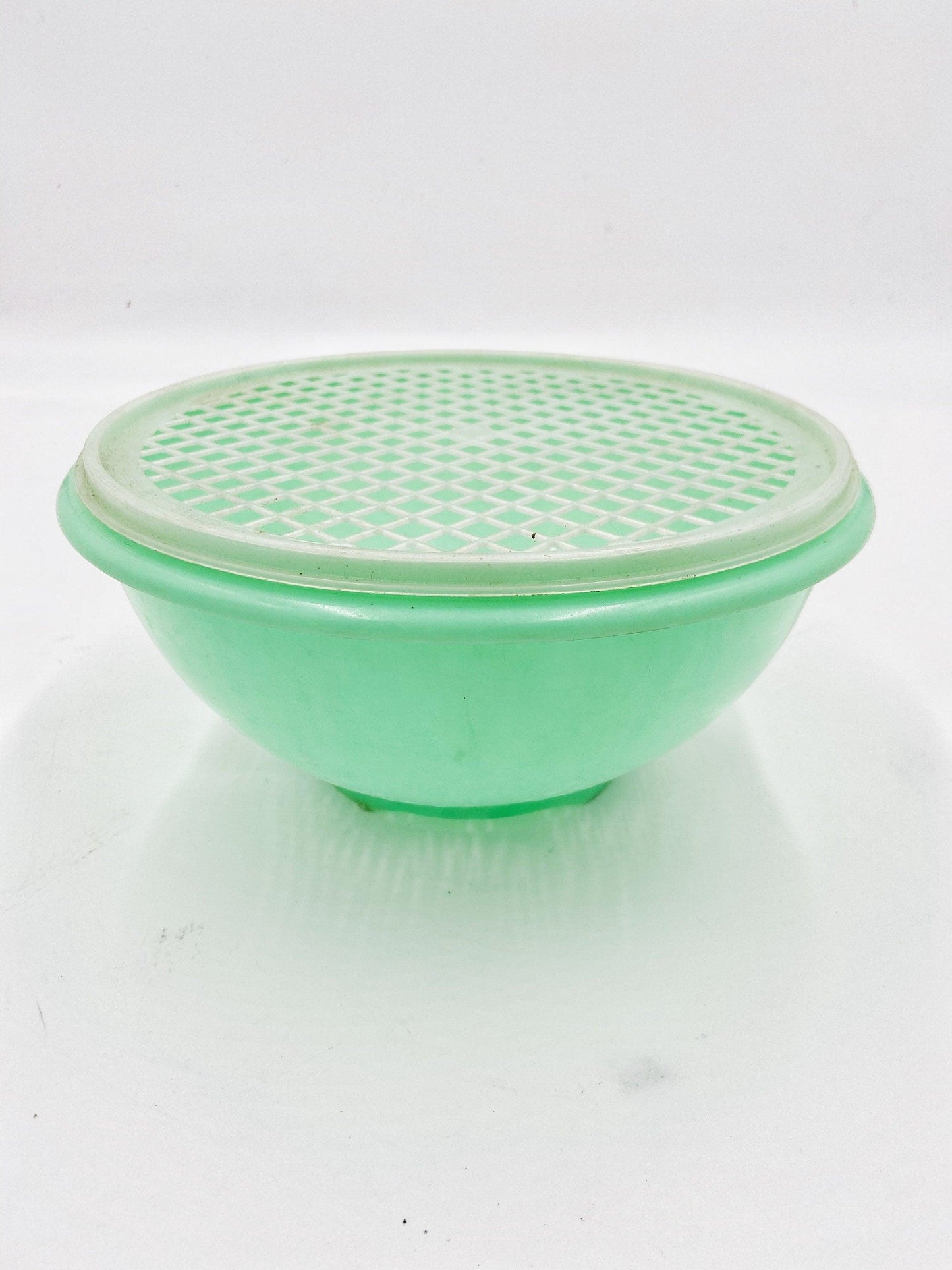 Vintage Green Tupperware Brand Colander, Tupper Ware Food Storage, Retro Mid Century Kitchen Bowls -Located at Funkyhouse Vintage Antique Store, Weiser Idaho