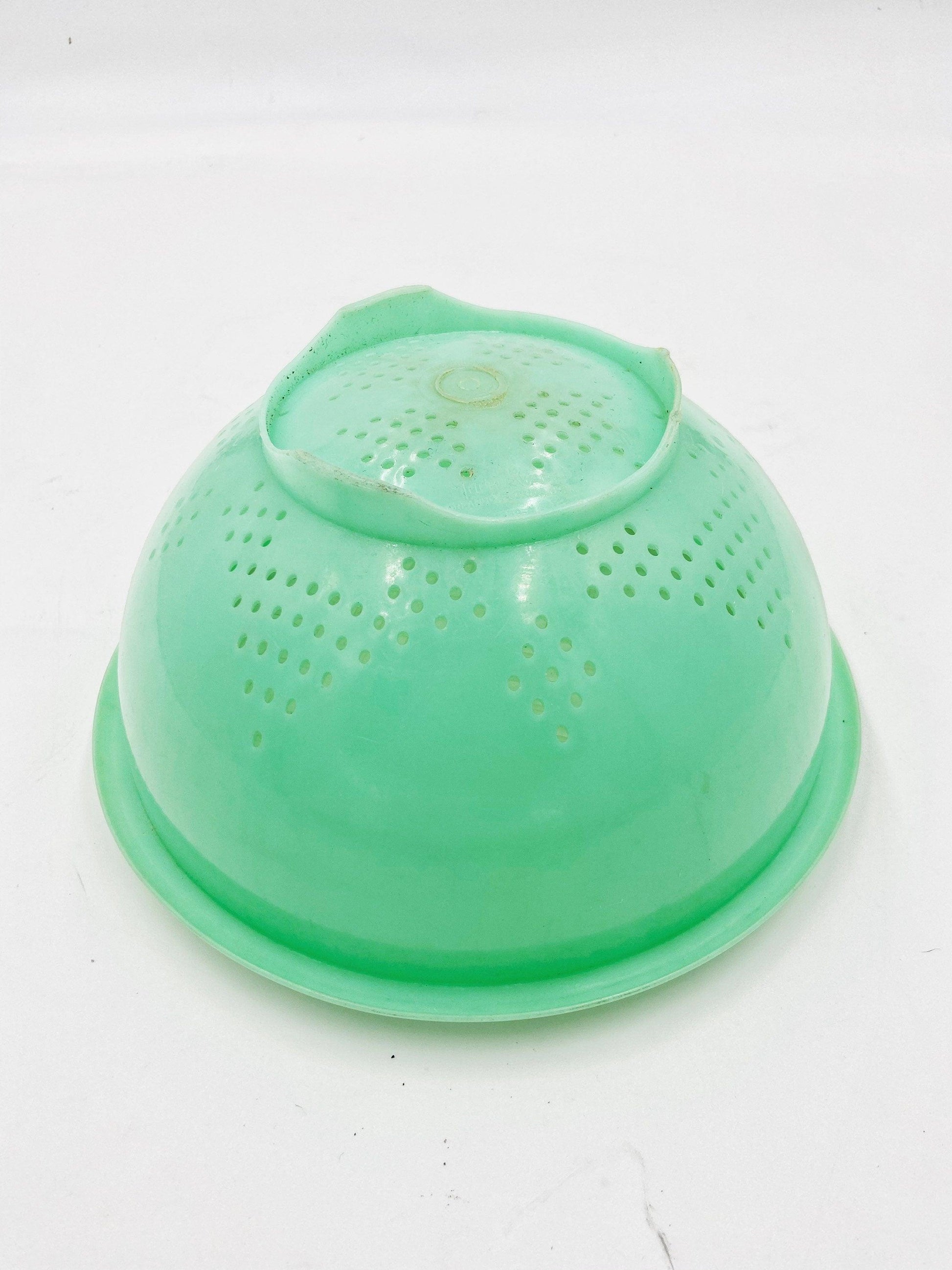 Vintage Green Tupperware Brand Colander, Tupper Ware Food Storage, Retro Mid Century Kitchen Bowls -Located at Funkyhouse Vintage Antique Store, Weiser Idaho