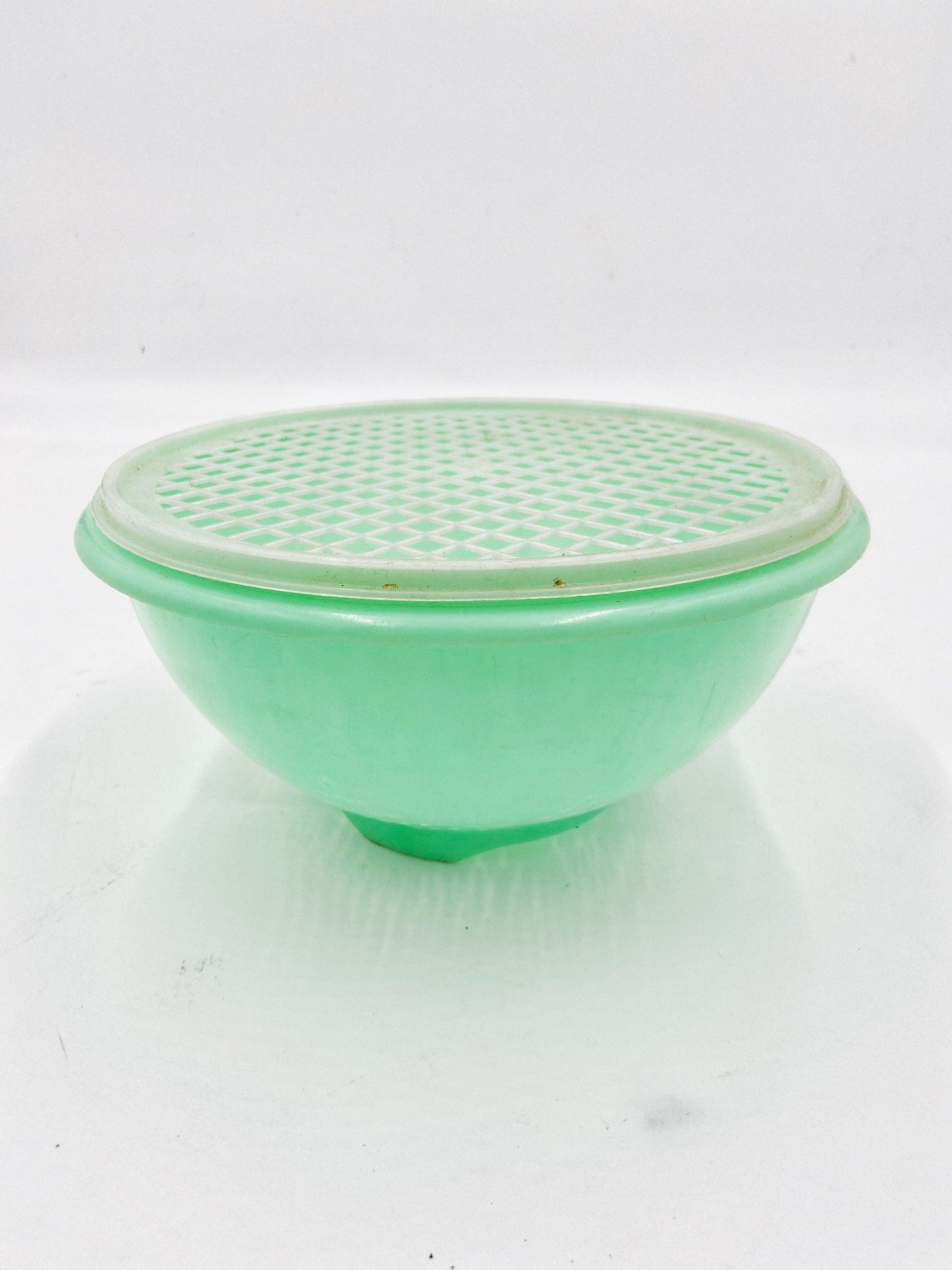 Vintage Green Tupperware Brand Colander, Tupper Ware Food Storage, Retro Mid Century Kitchen Bowls -Located at Funkyhouse Vintage Antique Store, Weiser Idaho