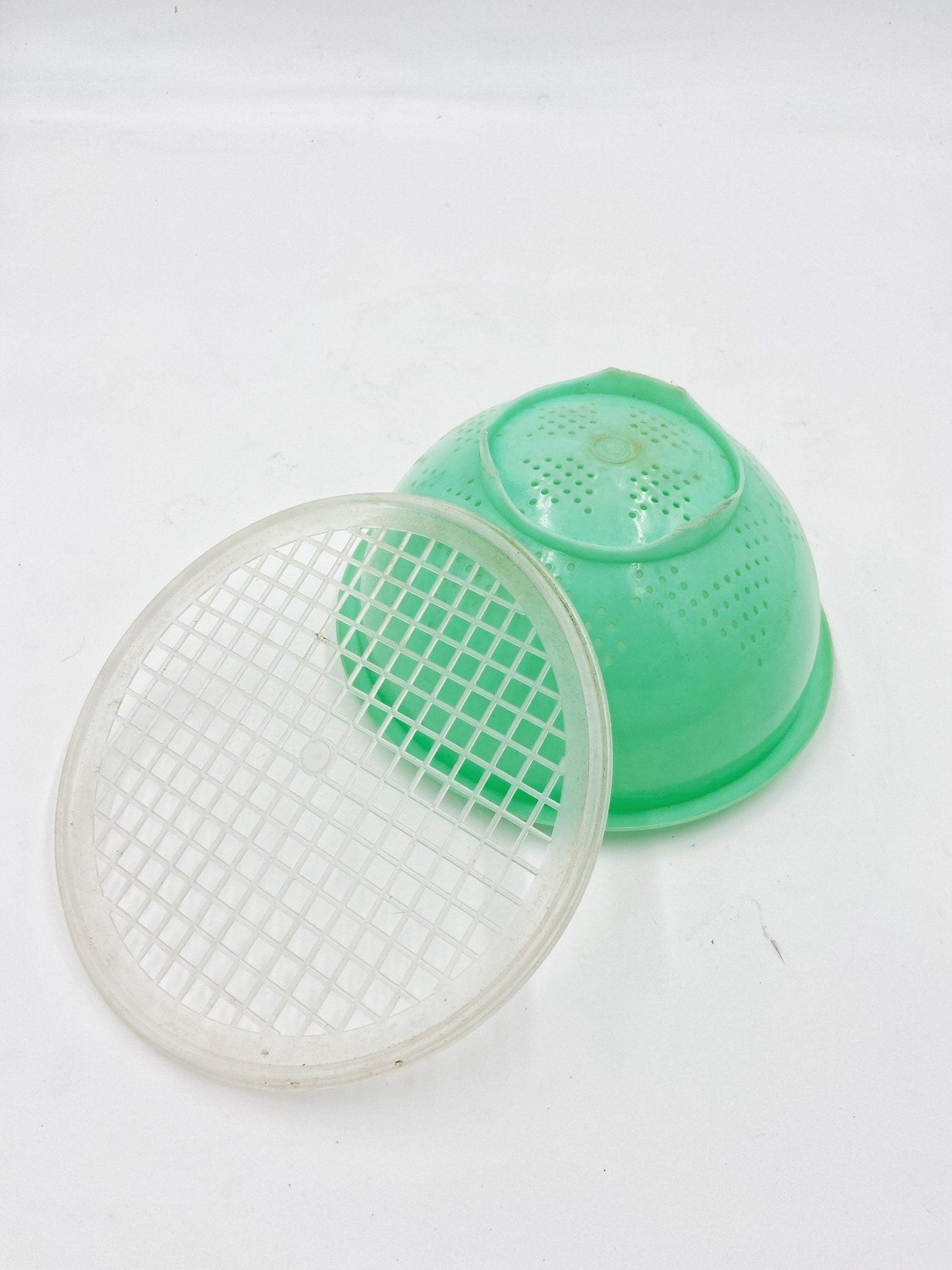 Vintage Green Tupperware Brand Colander, Tupper Ware Food Storage, Retro Mid Century Kitchen Bowls -Located at Funkyhouse Vintage Antique Store, Weiser Idaho