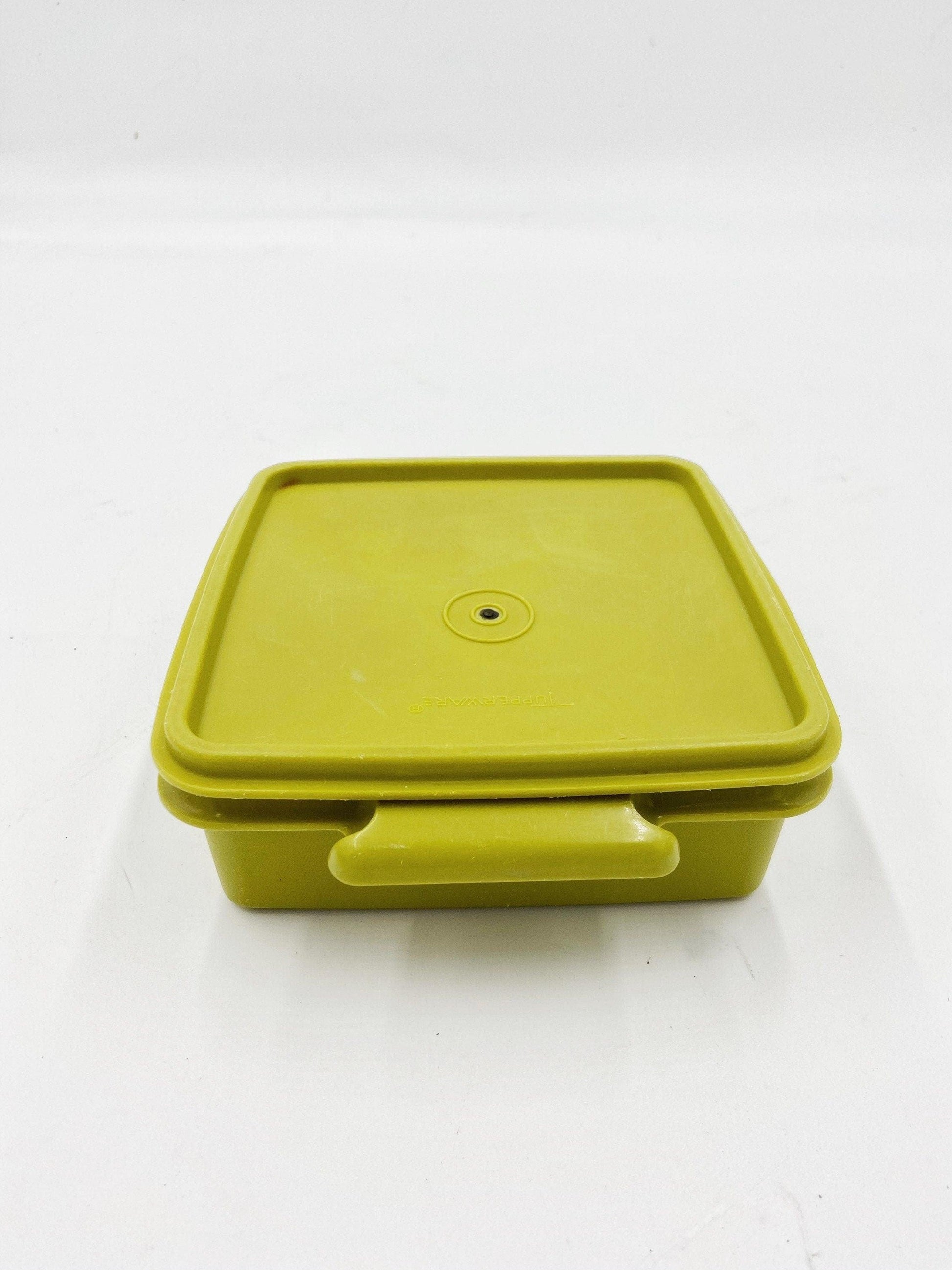 Vintage Green Tupperware Square Stacking Bowl, Antique Tupper Ware, Food Storage, Retro Kitchen, Mid Century Modern Kitchen Decor, 1970s -Located at Funkyhouse Vintage Antique Store, Weiser Idaho