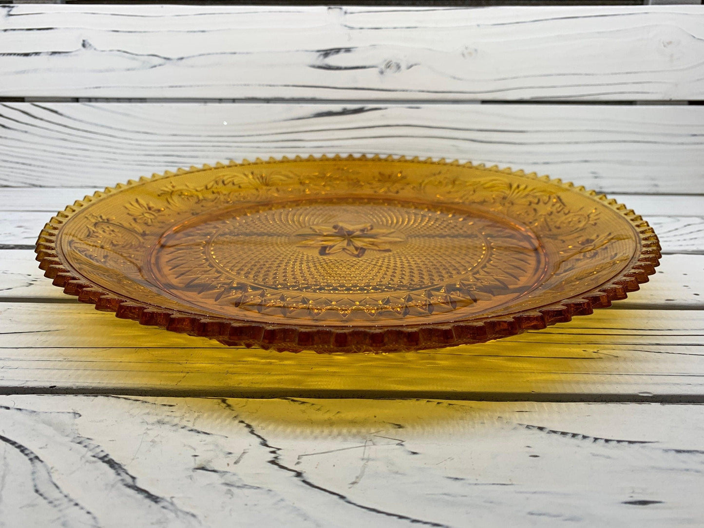 Vintage Indiana Glass Serving Platter, Amber Serving Condiments or Appetizers Dish -Located at Funkyhouse Vintage Antique Store, Weiser Idaho