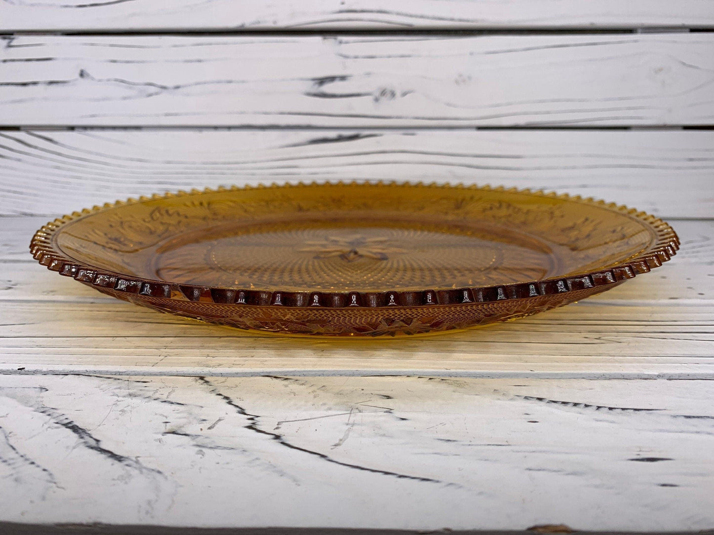 Vintage Indiana Glass Serving Platter, Amber Serving Condiments or Appetizers Dish -Located at Funkyhouse Vintage Antique Store, Weiser Idaho