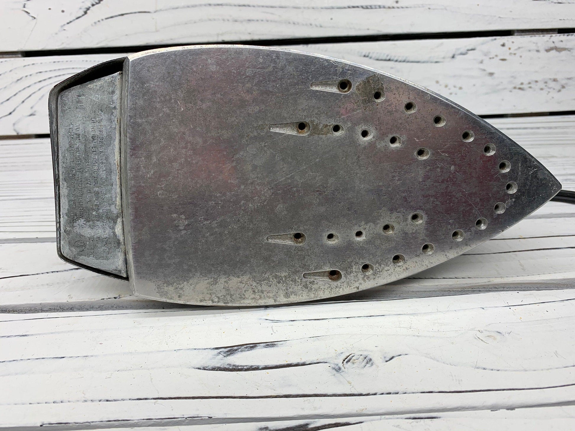 Vintage Iron By General Electric, Chrome Mid Century Clothes Iron, Permanent Press -Located at Funkyhouse Vintage Antique Store, Weiser Idaho