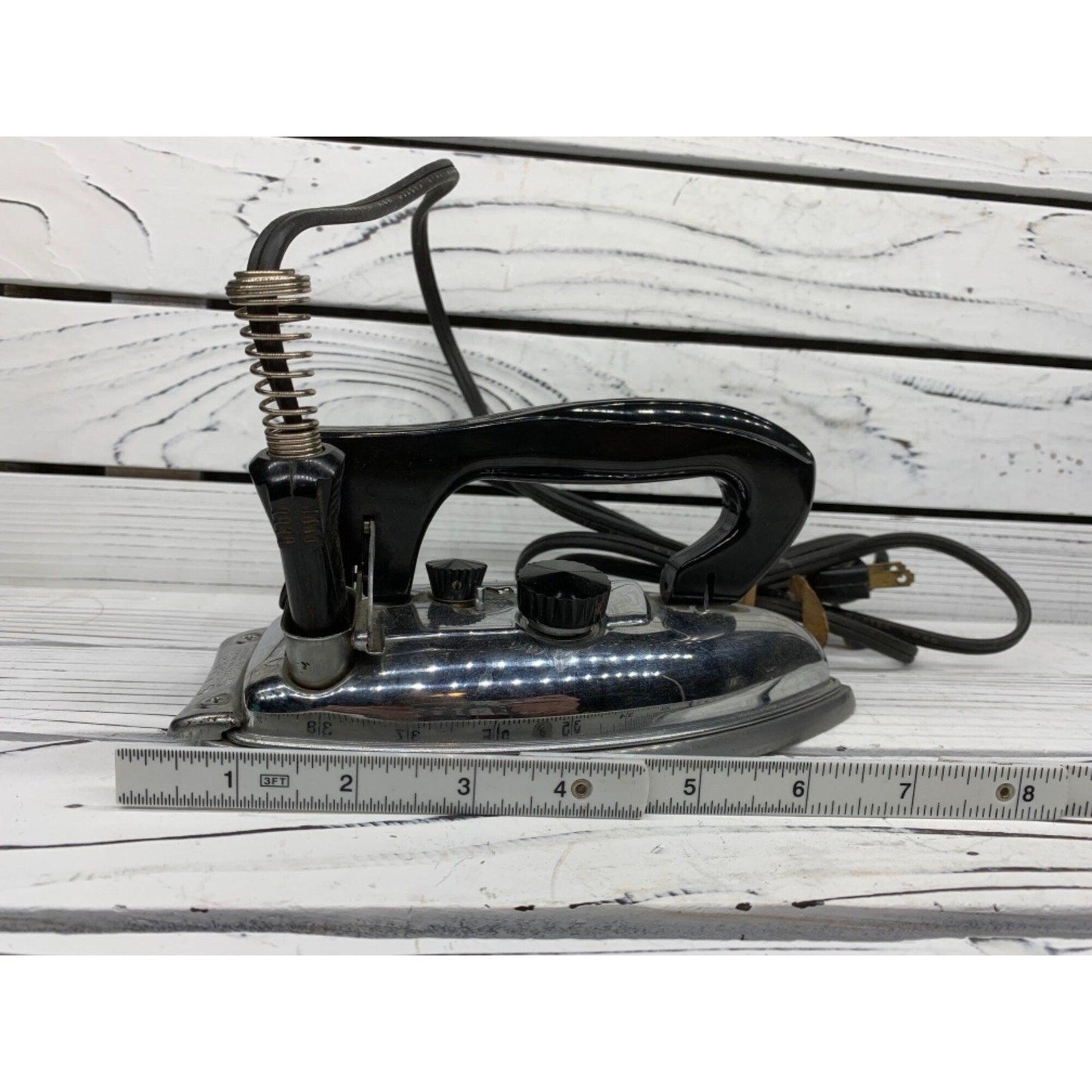 Vintage Iron By Landers, Frary & Clark, Metal Mid Century Electric Iron -Located at Funkyhouse Vintage Antique Store, Weiser Idaho