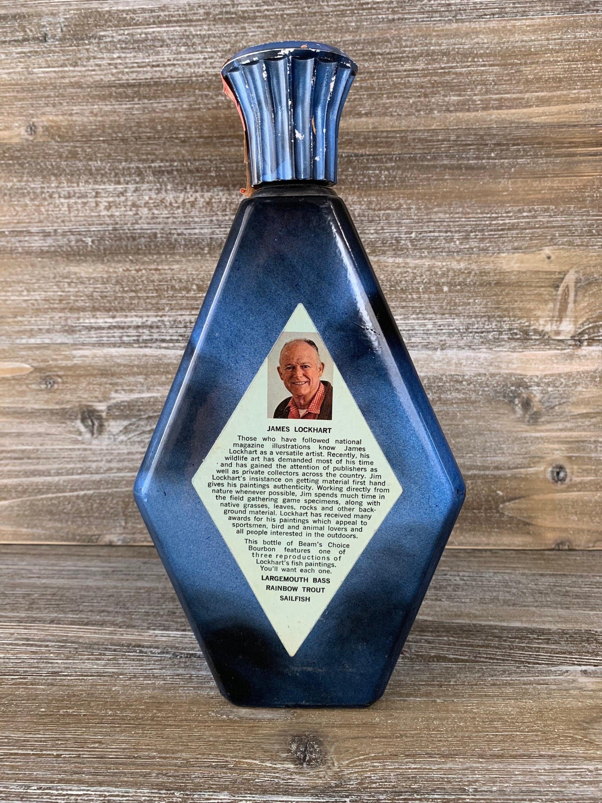 Vintage Jim Beam Decanter, James Lockhart Sailfish Painting, Barware Collectible -Located at Funkyhouse Vintage Antique Store, Weiser Idaho