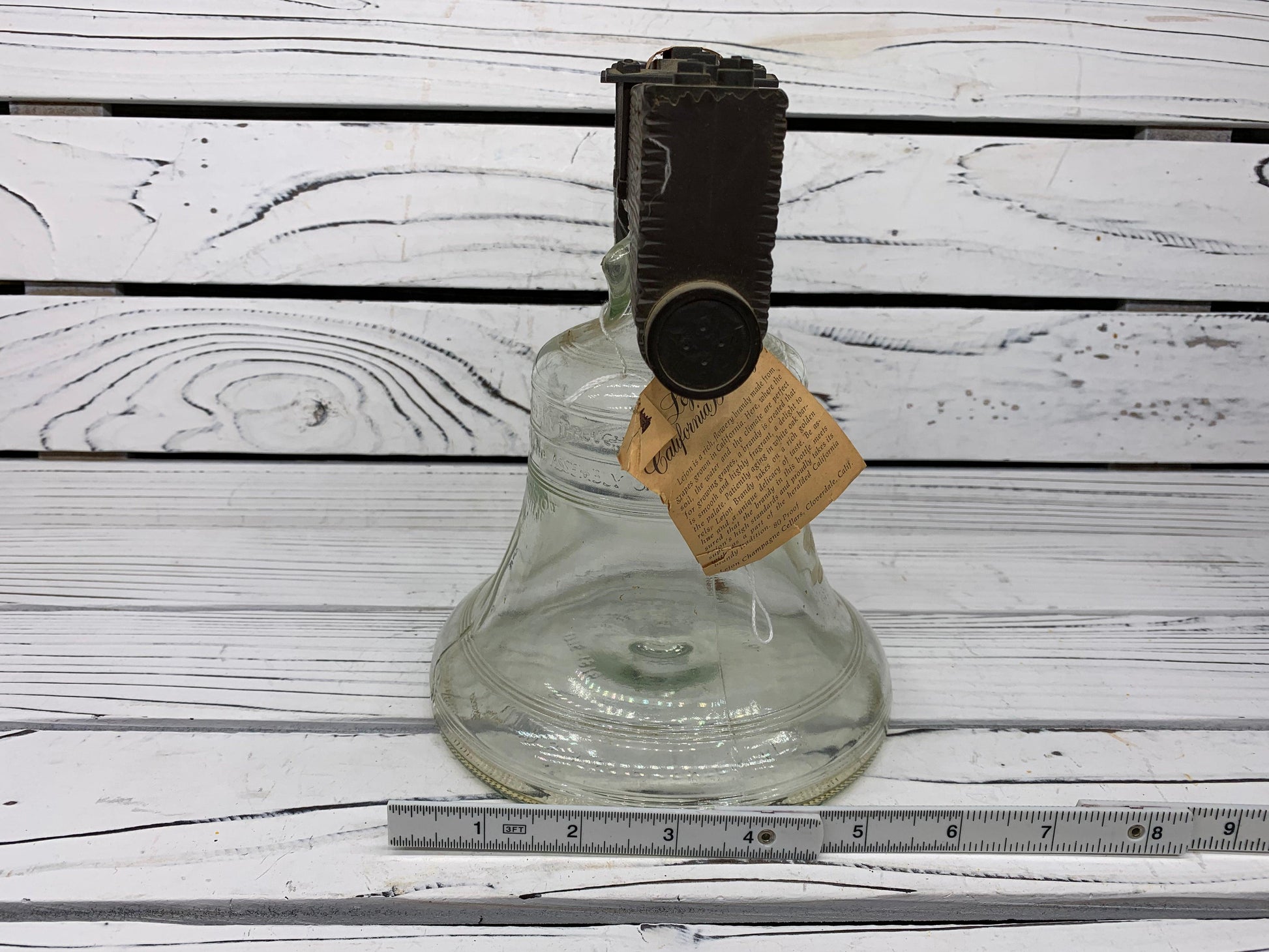 Vintage Liberty Bell Lejon Brandy Decanter, Antique Barware, Brandy Collectible -Located at Funkyhouse Vintage Antique Store, Weiser Idaho