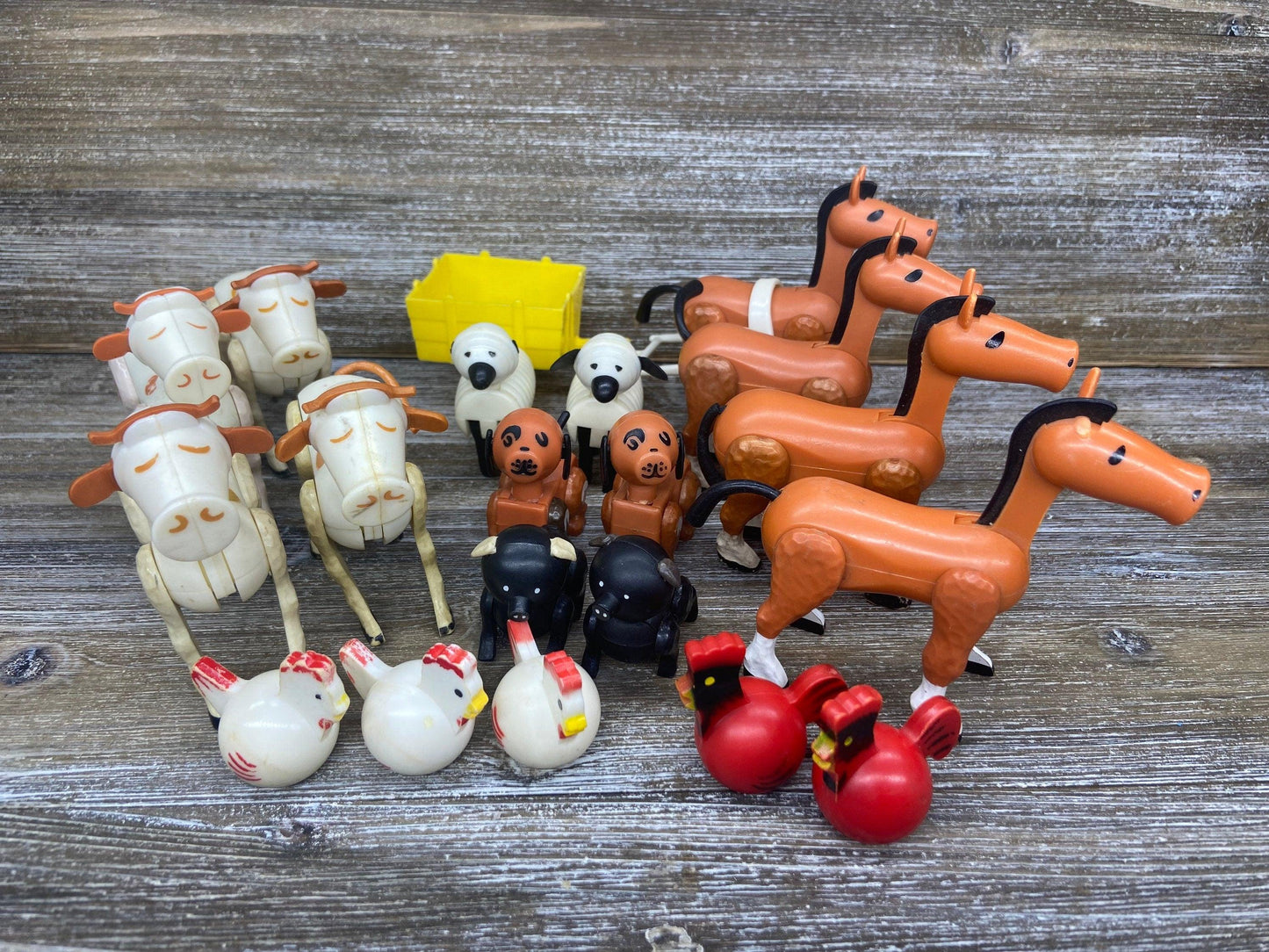 Vintage Little People Farm Set, Tractors, Cows, Horses, Chickens, Roosters, Pigs, Silo, Hens, Pigs, Fence, Sheep 1970s Fisher Price Toys -Located at Funkyhouse Vintage Antique Store, Weiser Idaho