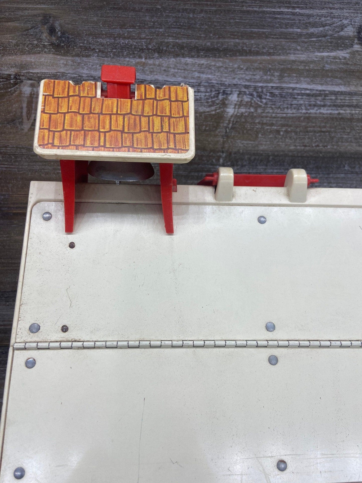 Vintage Little People School House, Merry Go Round, Swing, Students, 1970s Fisher Price Toys, Pretend Play -Located at Funkyhouse Vintage Antique Store, Weiser Idaho