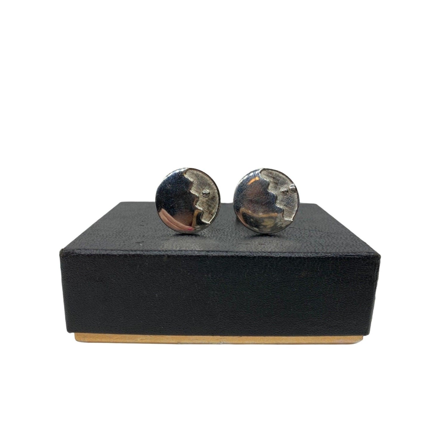 Vintage Mens Cufflinks, Silver Colored Simple Cuff Links For Men -Located at Funkyhouse Vintage Antique Store, Weiser Idaho