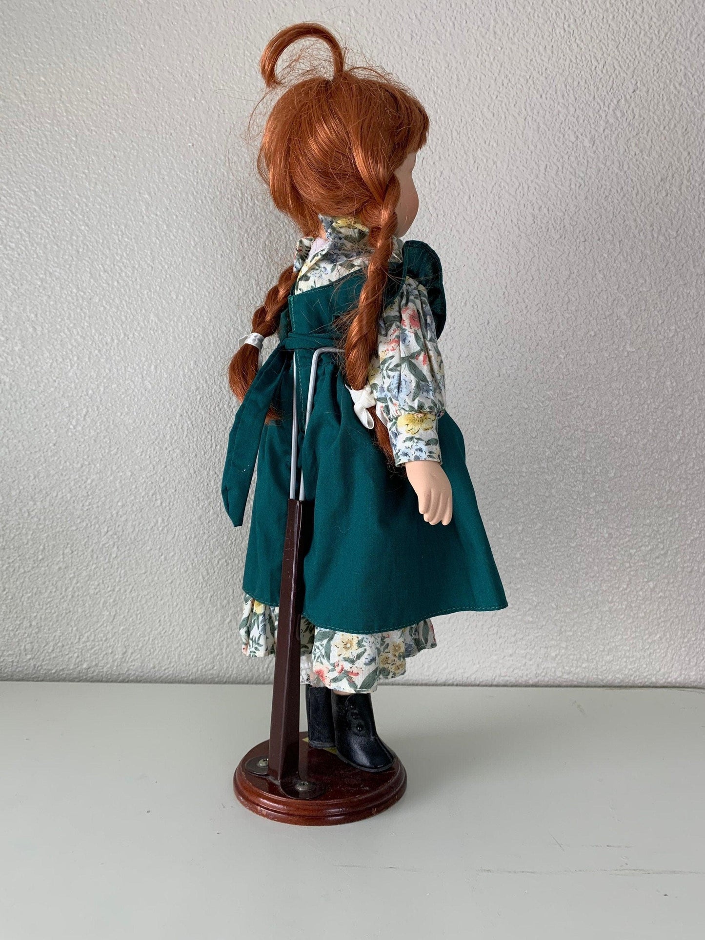 Vintage Porcelain Doll, Anne of Green Gable Red Hair and Green Dress -Located at Funkyhouse Vintage Antique Store, Weiser Idaho