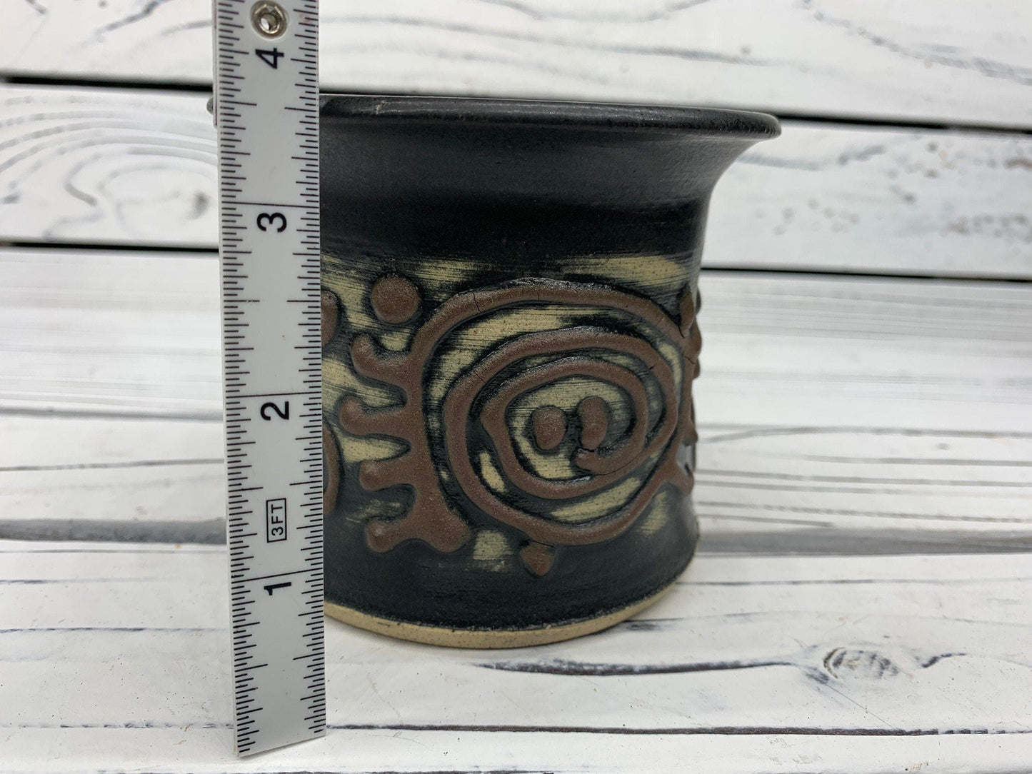 Vintage Pottery Vase Circa 1960s 1970s, Larry Parker Abstract Ceramic Art -Located at Funkyhouse Vintage Antique Store, Weiser Idaho