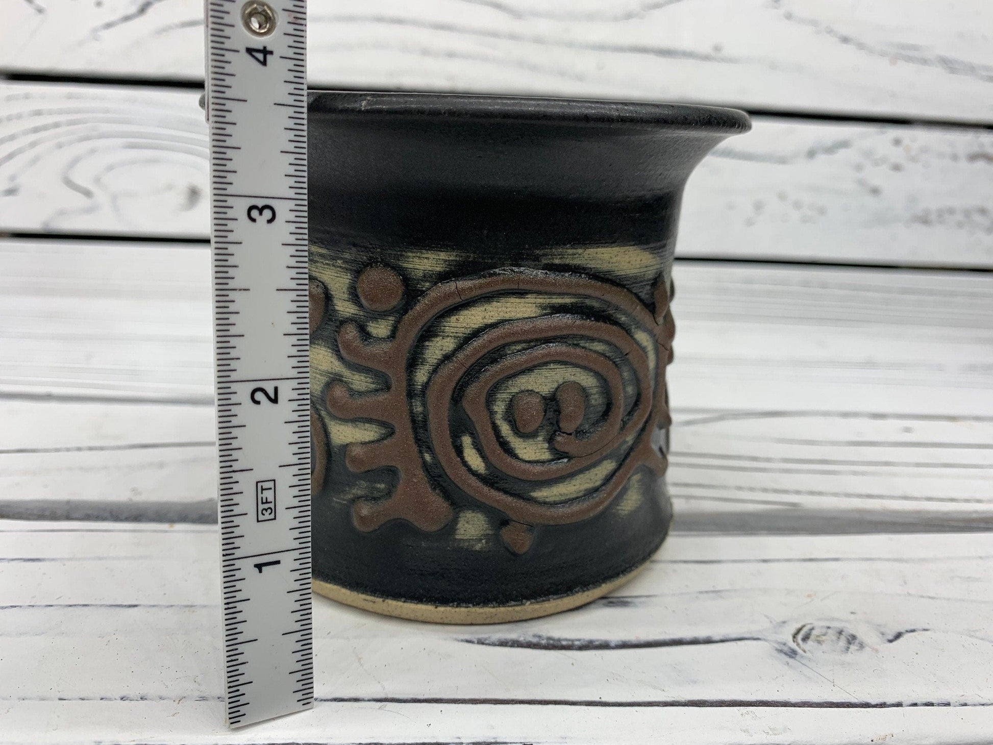 Vintage Pottery Vase Circa 1960s 1970s, Larry Parker Abstract Ceramic Art -Located at Funkyhouse Vintage Antique Store, Weiser Idaho