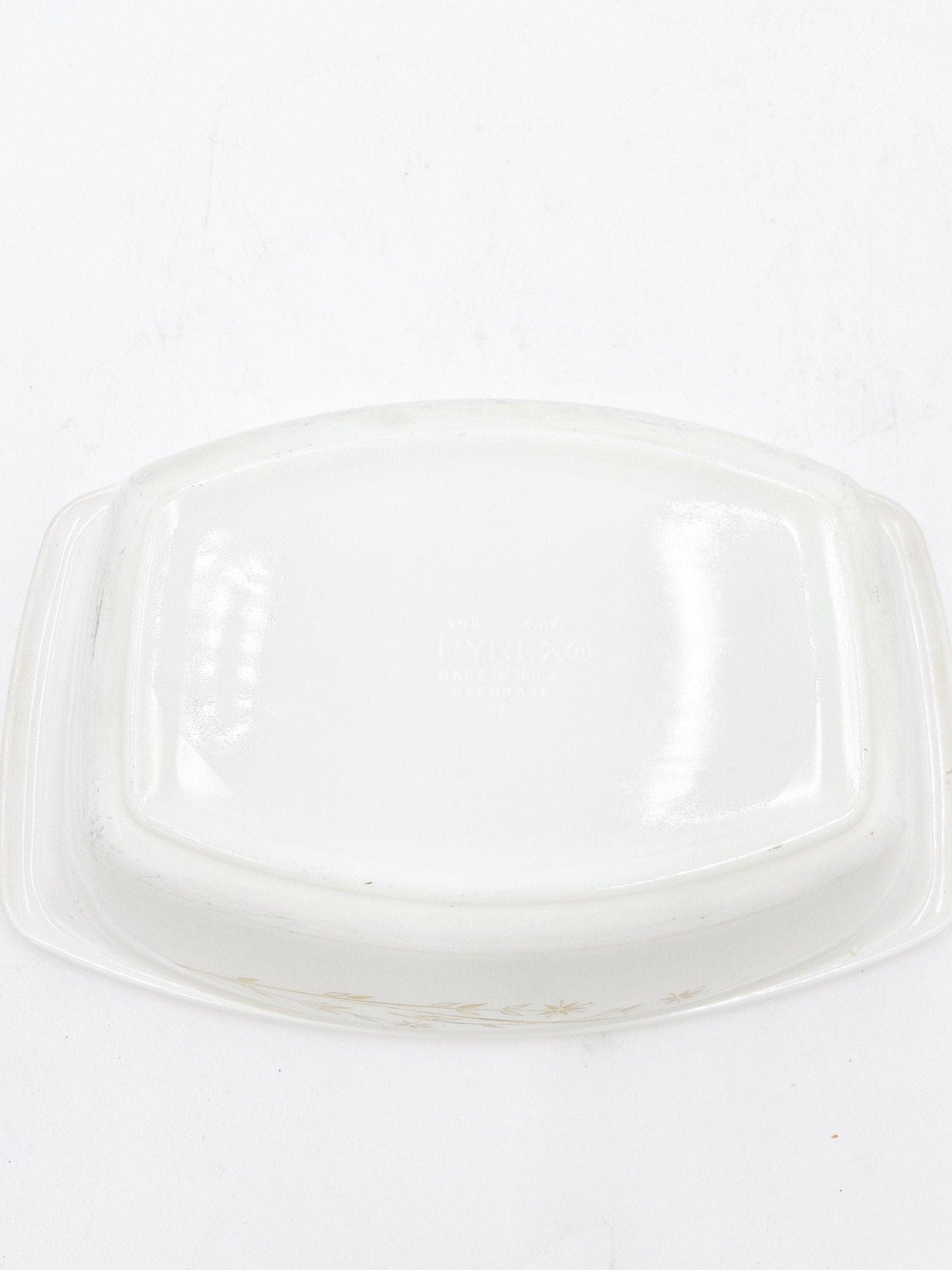 Vintage Pyrex Casserole Dish, 4 Quart Cookware, Golden Honeysuckle Pattern, Country Farmhouse Kitchen, Casserole Dish -Located at Funkyhouse Vintage Antique Store, Weiser Idaho
