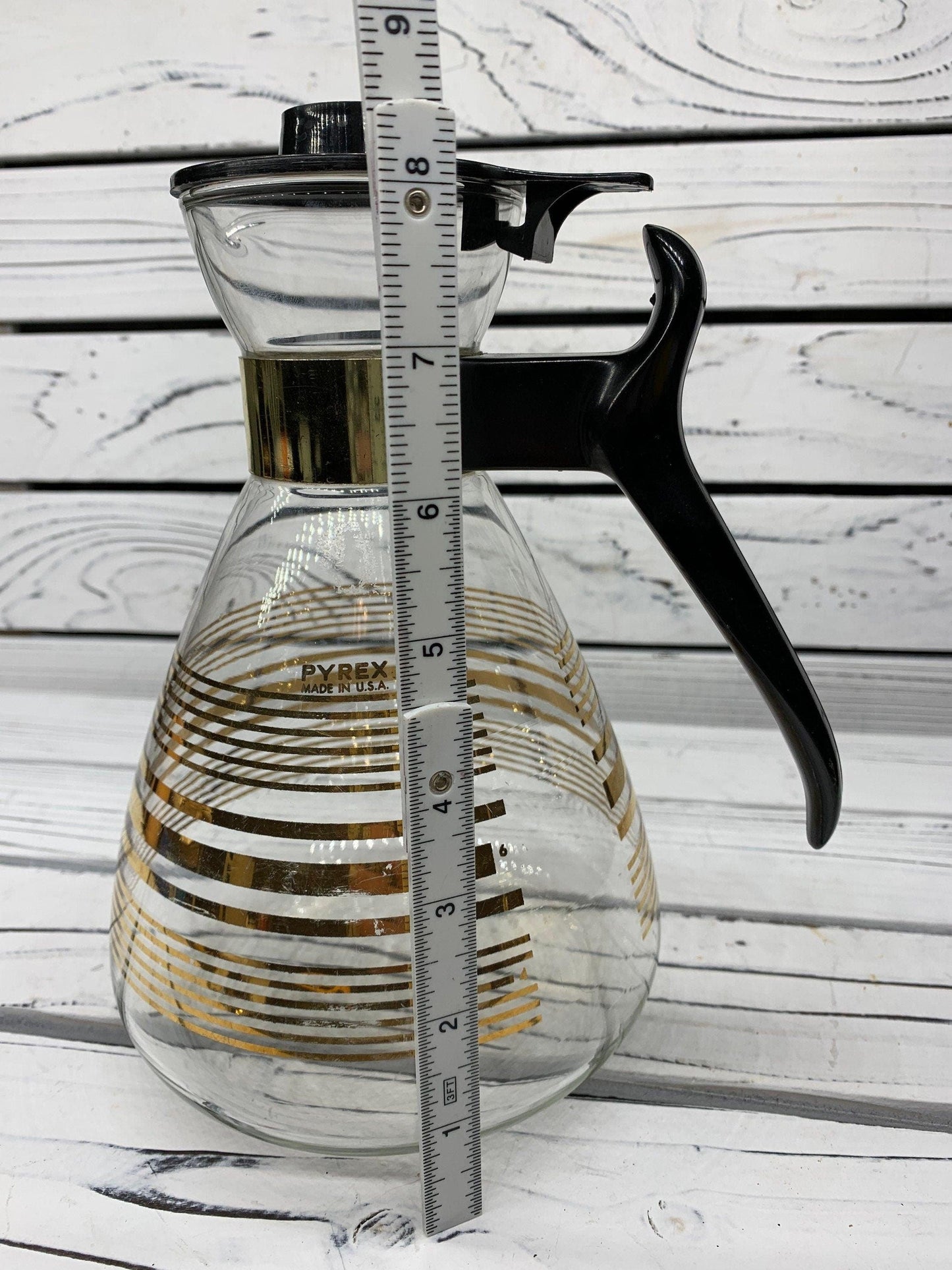 Vintage Pyrex Glass Coffee Carafe, Clear Tea Kettle, Antique Tea Pot -Located at Funkyhouse Vintage Antique Store, Weiser Idaho
