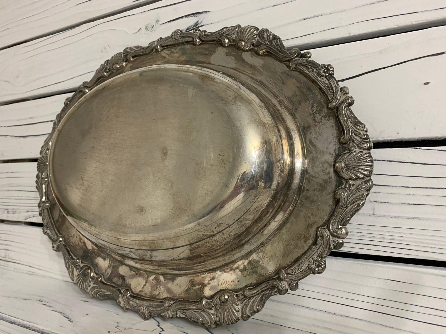Vintage Silver Serving Platter, Silver Entertaining Plate -Located at Funkyhouse Vintage Antique Store, Weiser Idaho