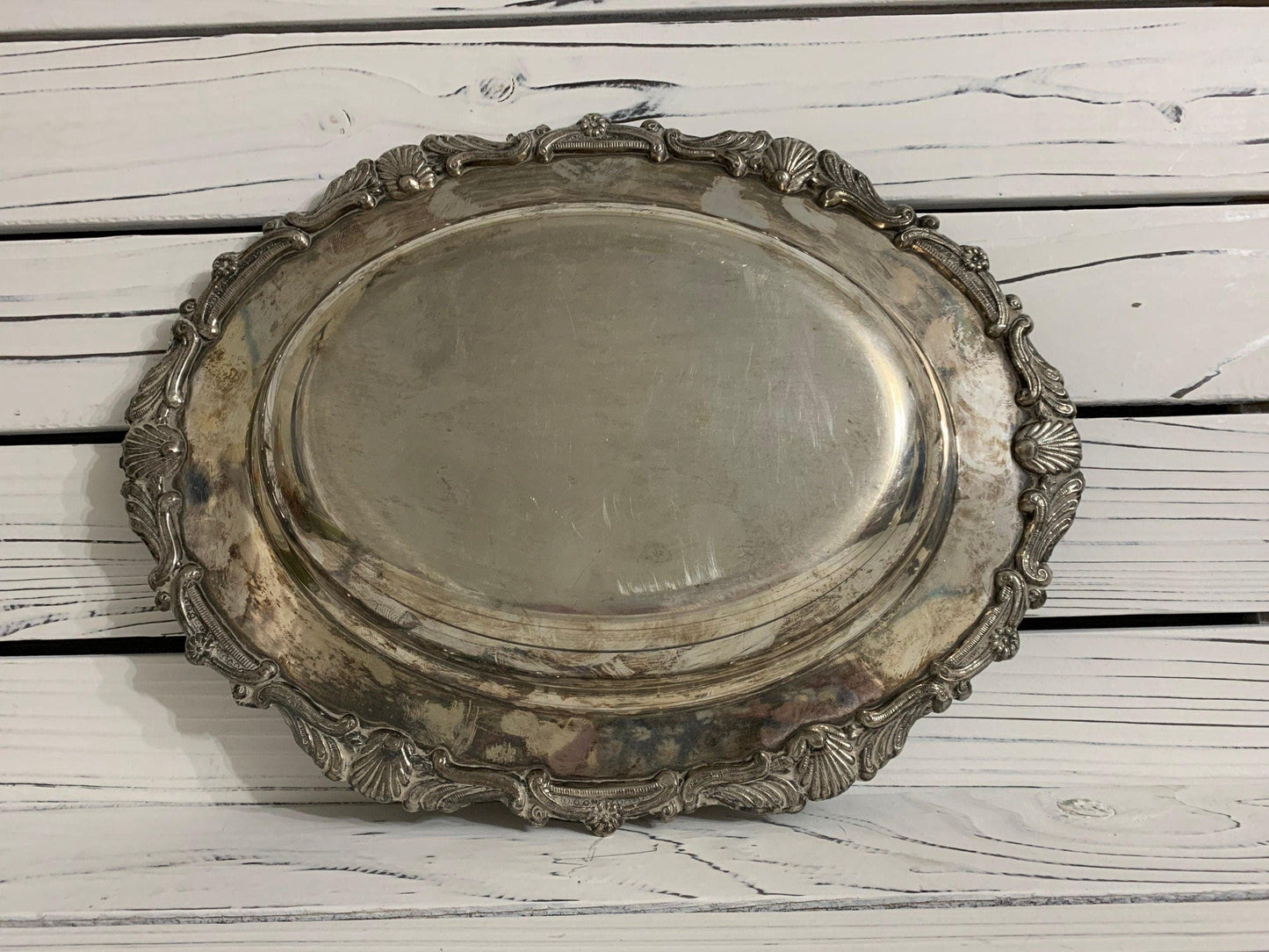 Vintage Silver Serving Platter, Silver Entertaining Plate -Located at Funkyhouse Vintage Antique Store, Weiser Idaho