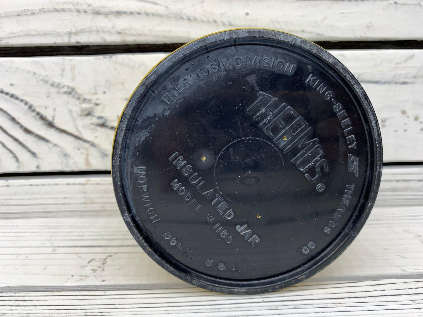 Vintage Thermos Metal Drink Or Soup Cup, Yellow Insulated Drink Warmer, 1970s Retro Kitchen -Located at Funkyhouse Vintage Antique Store, Weiser Idaho